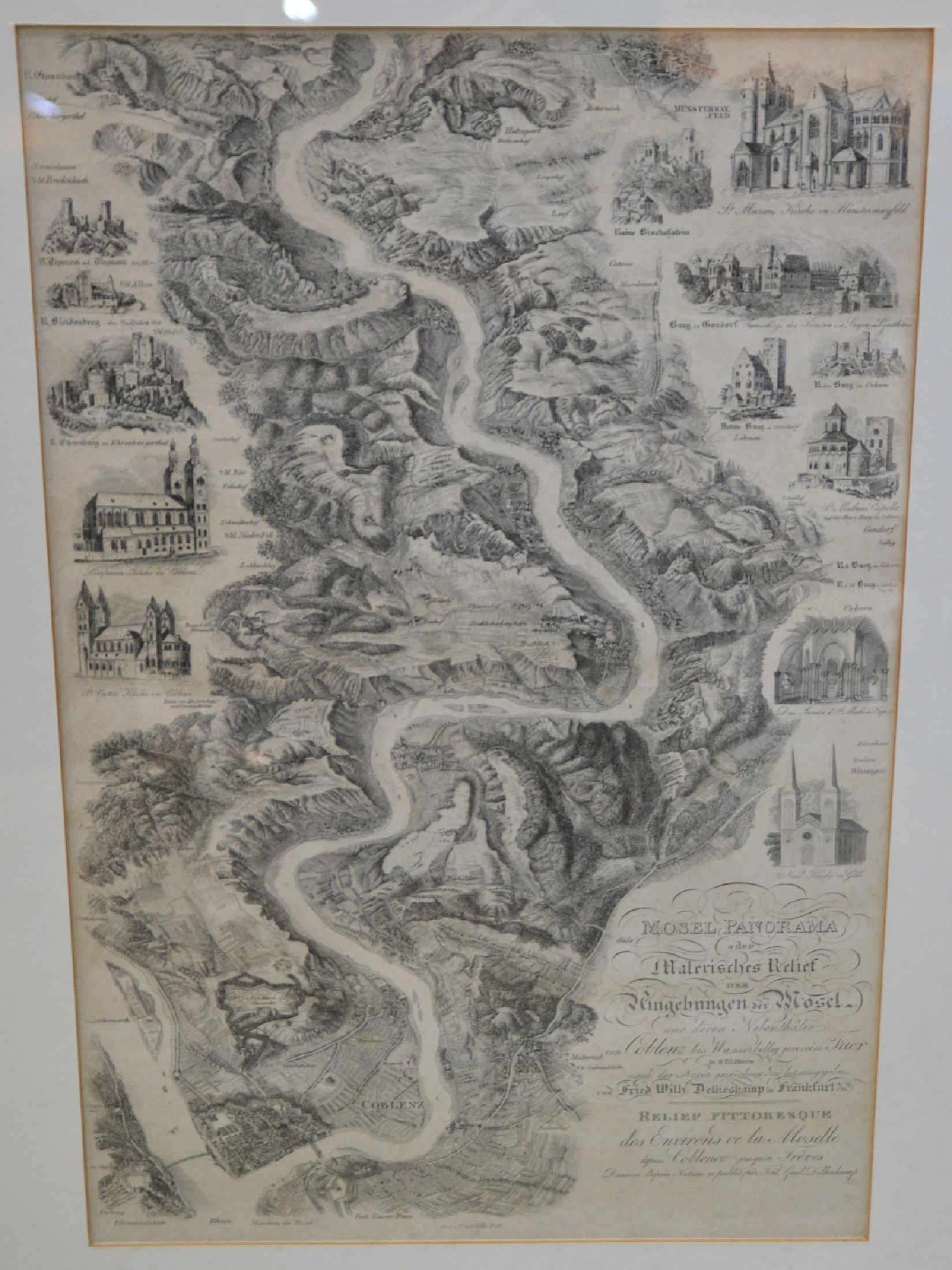 Detail e: Friedrich Wilhelm Foltz (1895-1961) nach den zeichnungen von Friedrich Wilhelm Delkeskamp (1794-1872): Mosel Panorama oder malerisches Relief der ...