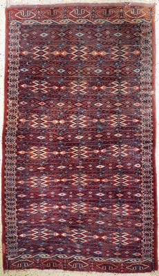Image 26723404 - Antique Yomud, Turkmenistan, around 1900, woolon wool, approx. 255 x 148 cm, condition: 4. Rugs, Carpets & Flatweaves