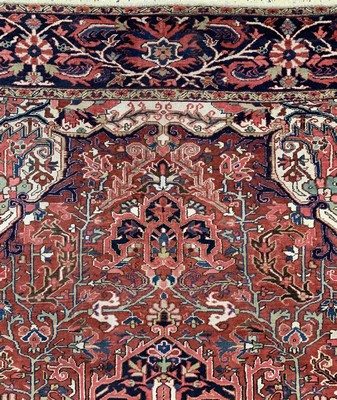 26723406c - Heriz old, Persia, around 1960, wool on cotton, approx. 395 x 295 cm, condition: 2-3. Rugs, Carpets & Flatweaves