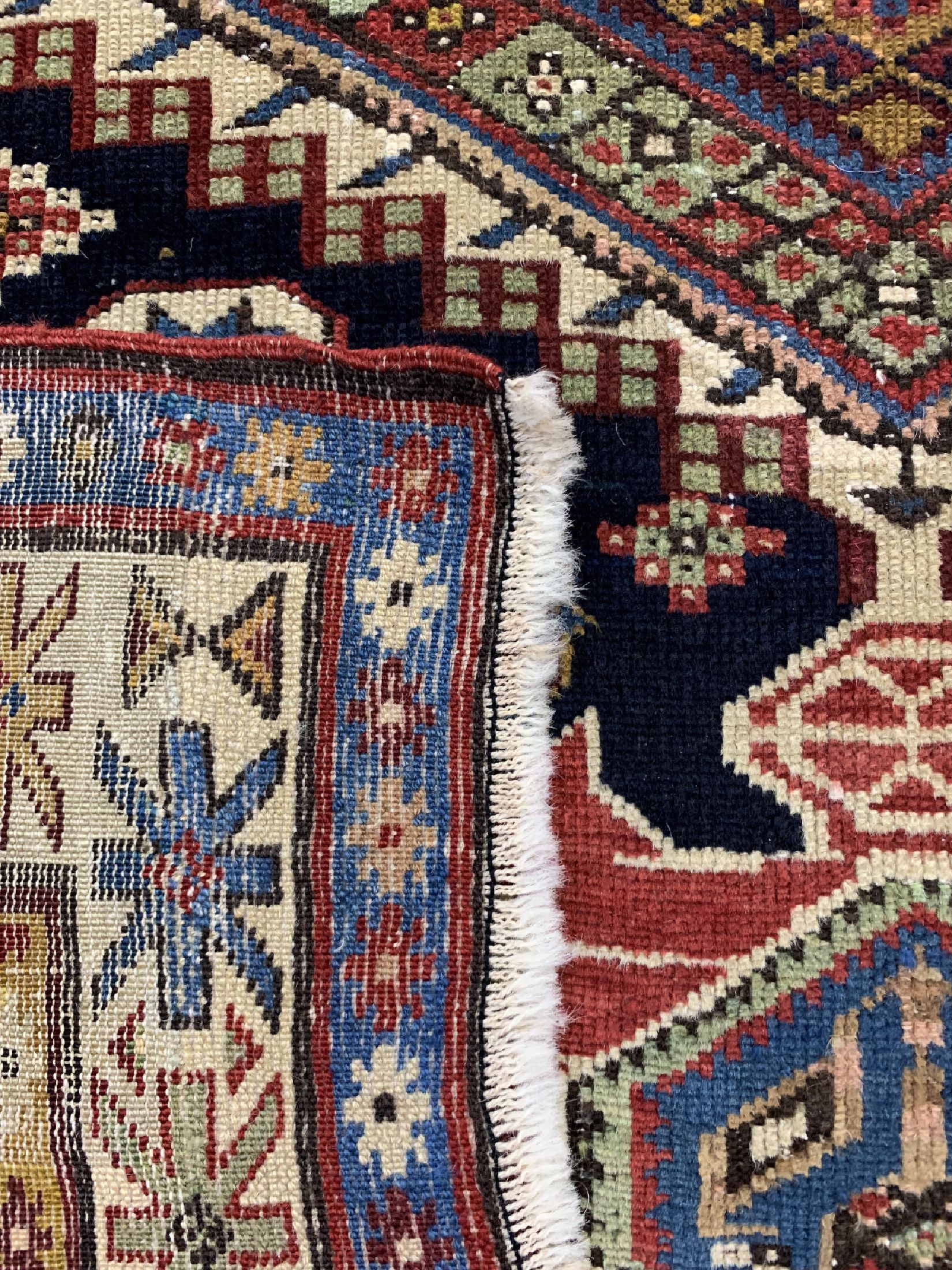 Detail f: Schirwan"Schemakhy"antik, Kaukasus, 19.Jhd,Wolle auf Wolle, ca. 269 x 108 cm, EHZ: 2-3, (restauriert).siehe ähnliche Stücke ...