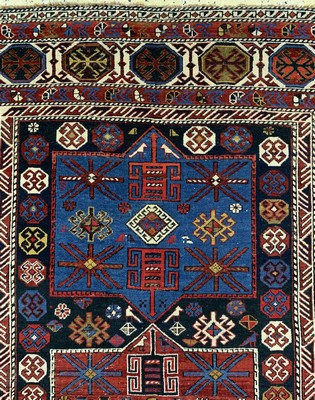 26723578d - Baku-Shirvan antique, Caucasus, around 1900, wool on wool, approx. 275 x 142 cm, condition:3 (restored).Azerbaijani - Caucasian carpets Ulmke Collection Switzerland 2001 Page 319/391Image 115. Antique, old and decorative collector Orientalrugs, Carpets, Textiles and Flatweaves