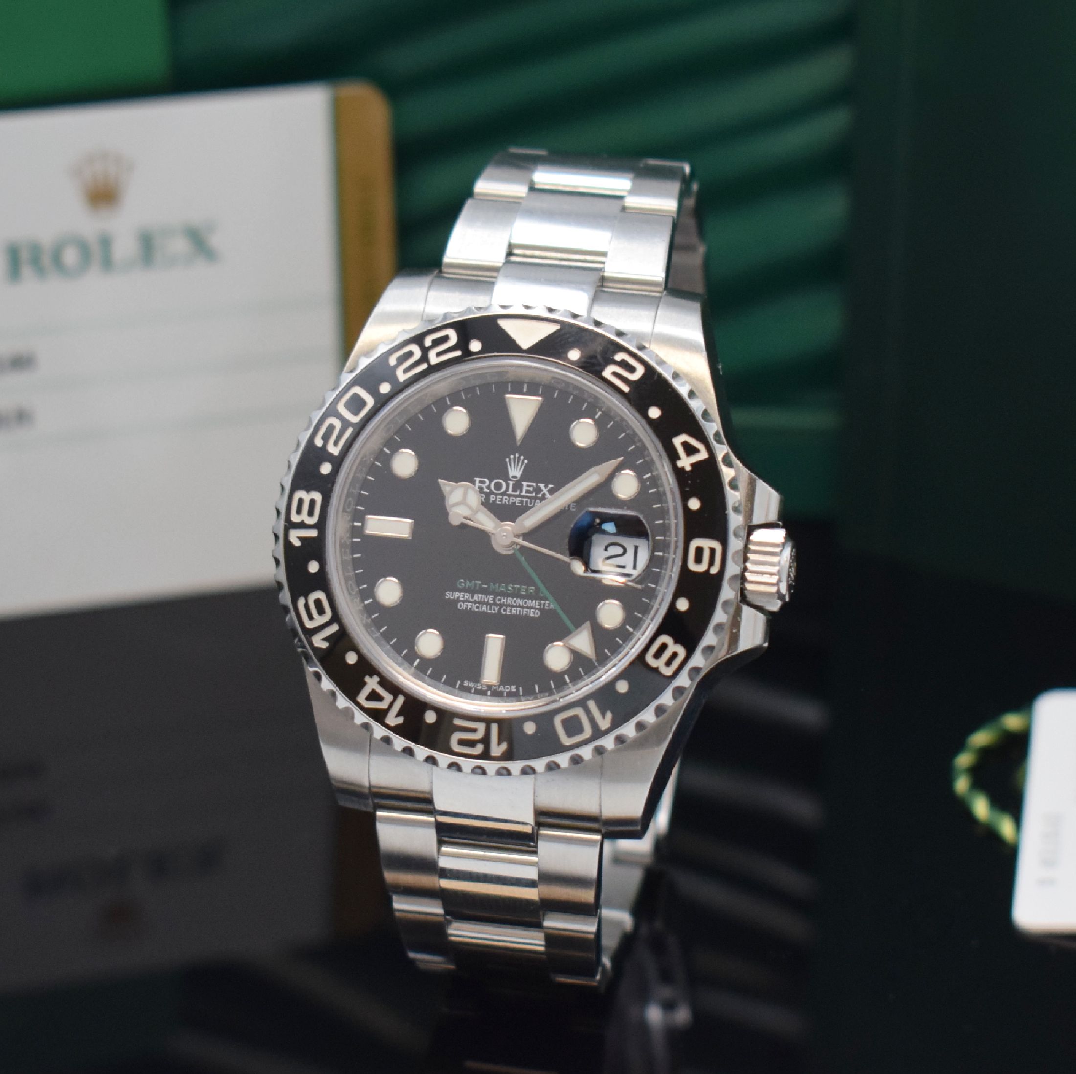 ROLEX Herrenarmbanduhr Oyster Perpetual Date GMT-Master II Referenz 116710LN, Automatik, Random-Serie, LC 100, Chronometer der Superlative in ...