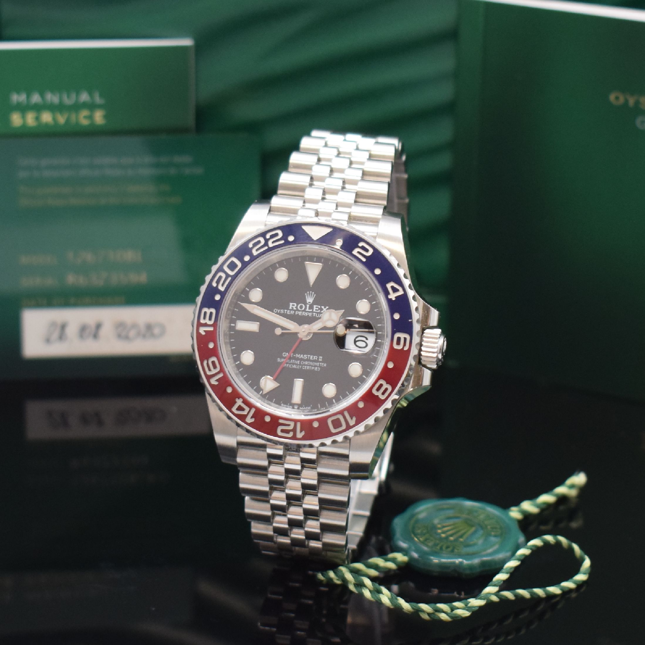 ROLEX Herrenarmbanduhr Oyster Perpetual Date GMT-Master II Referenz 126710BLRO, Automatik, Random-Serie, Chronometer der Superlative in Edelstahl ...