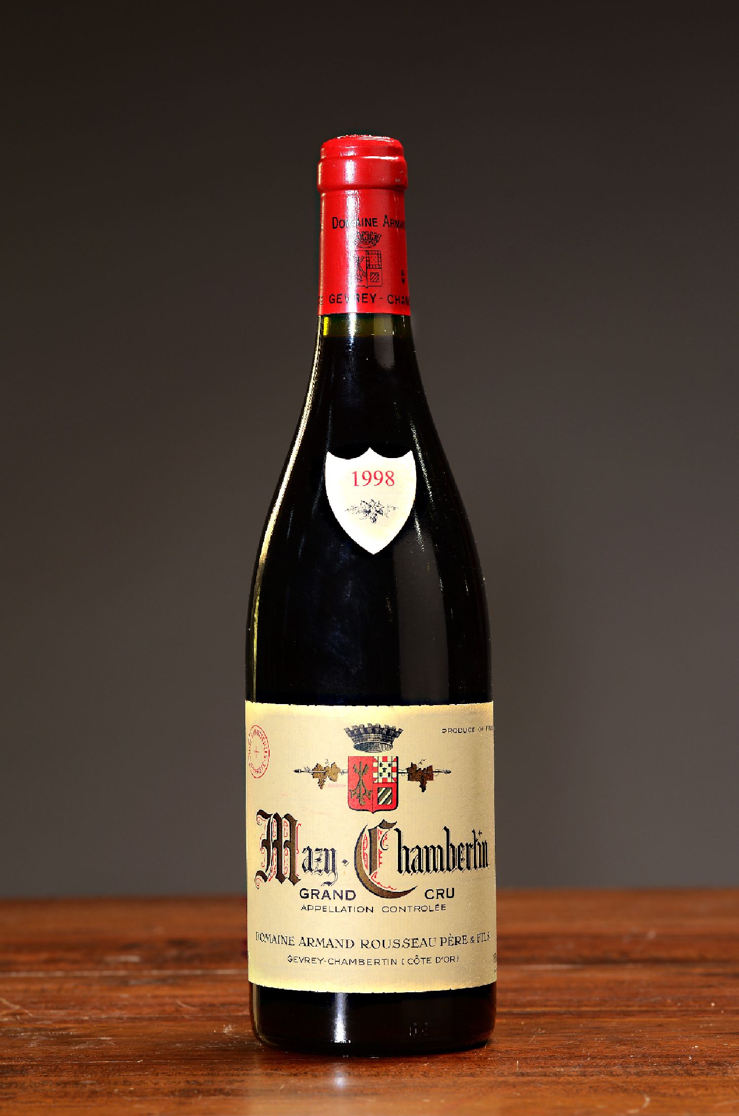 1 Flasche 1998 Domaine Armand Rousseau Pere et Fils Mazy-Chambertin Grand Cru, Cote D'Or, ca. 75cl, 13% Vol., Füllniveau 0,9 cm, guter Zustand