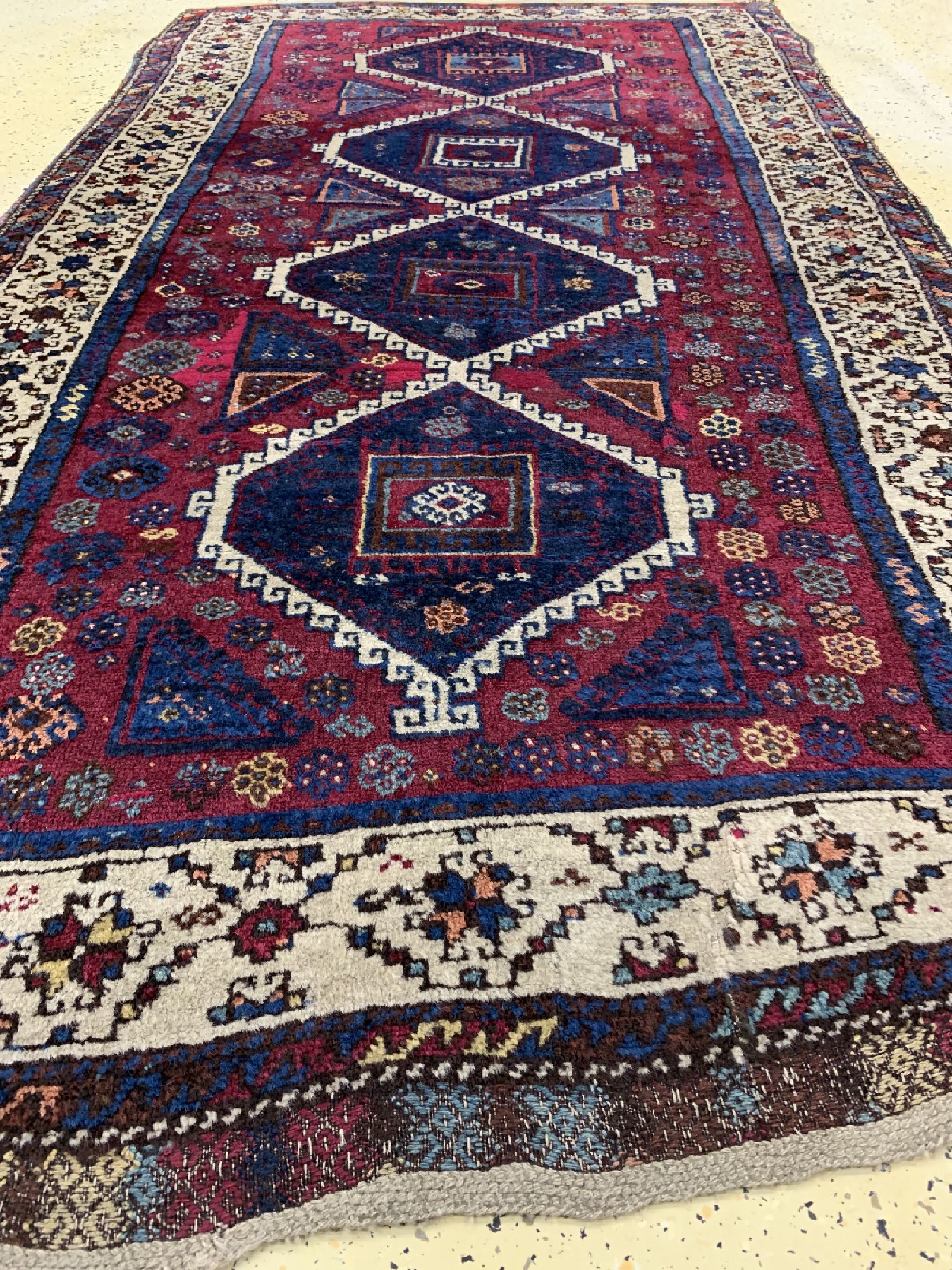 Detail d: Yörük antik, Türkei, um 1900, Wolle auf Wolle, ca. 230 x 129 cm, EHZ: 2-3