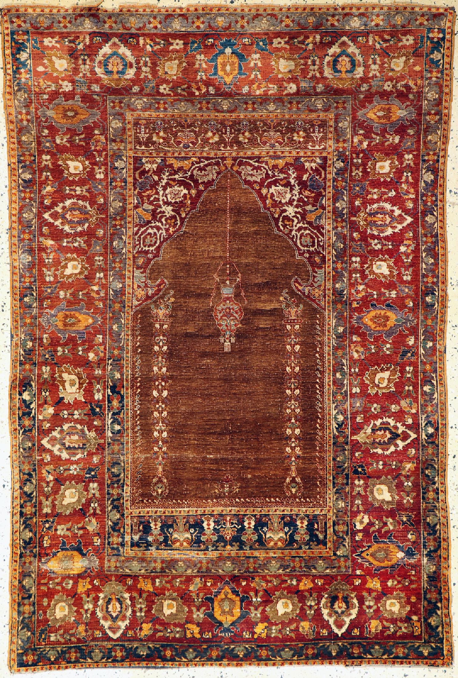 Antiker Seiden Bursa, Türkei, 19.Jhd, reineNaturseide, ca. 190 x 126 cm, EHZ: 4(Morsch).