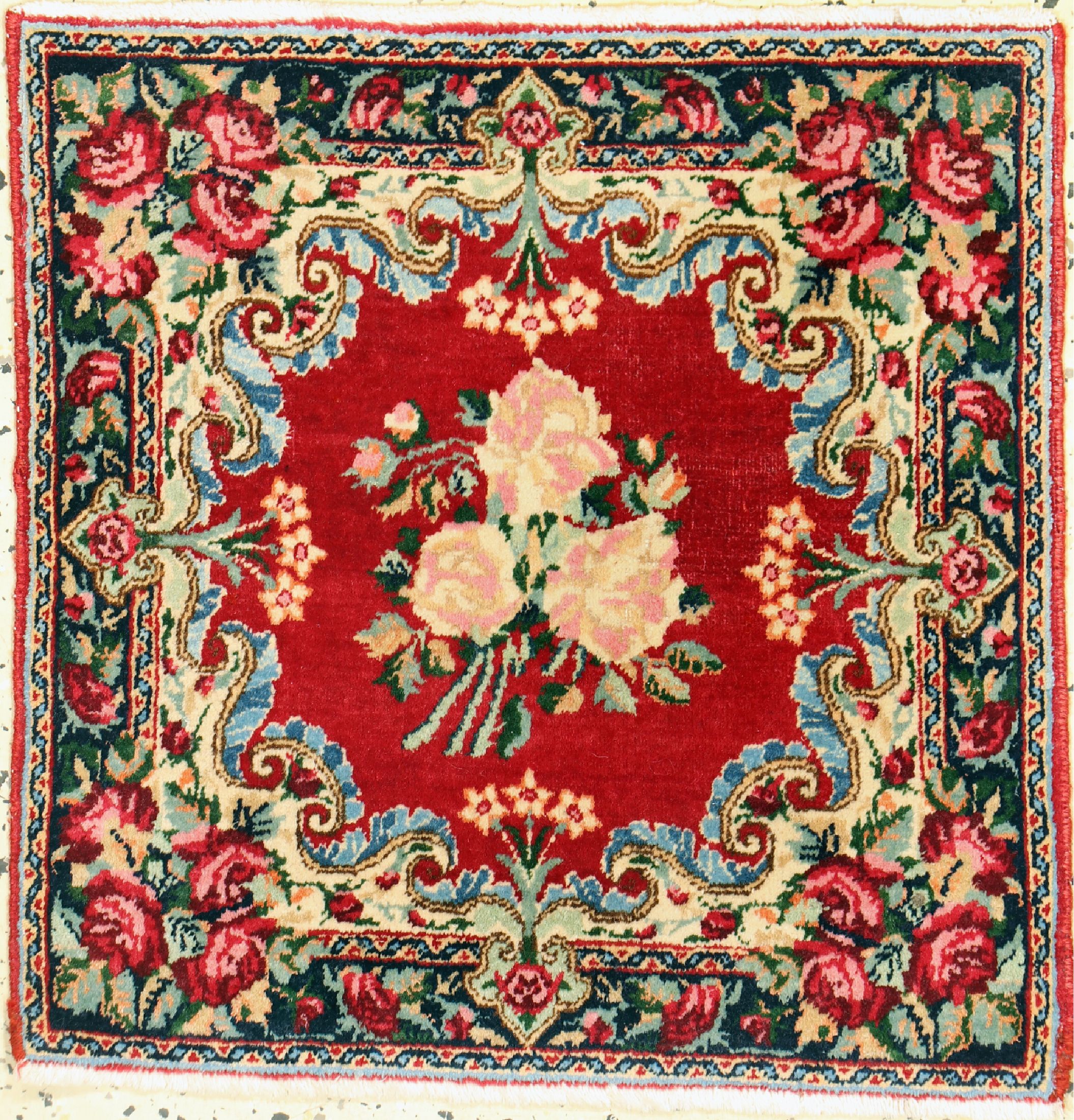 Kerman Lawar, Persien, um 1940, Wolle auf Baumwolle, ca. 49 x 49 cm, EHZ: 2