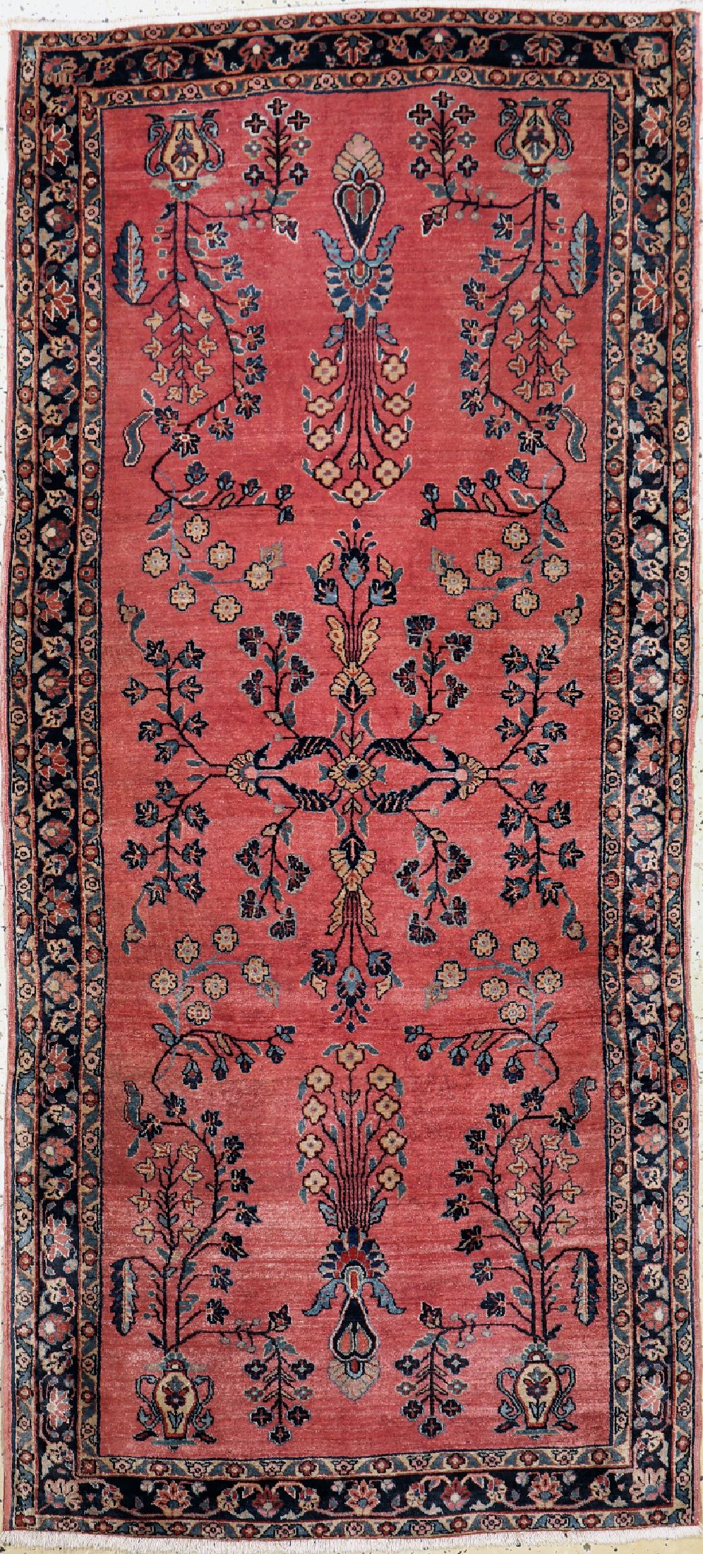 Antiker Sarogh Mohajeran, Persien, um 1910/1920, Wolle auf Baumwolle, ca. 187 x 90 cm, EHZ: 2