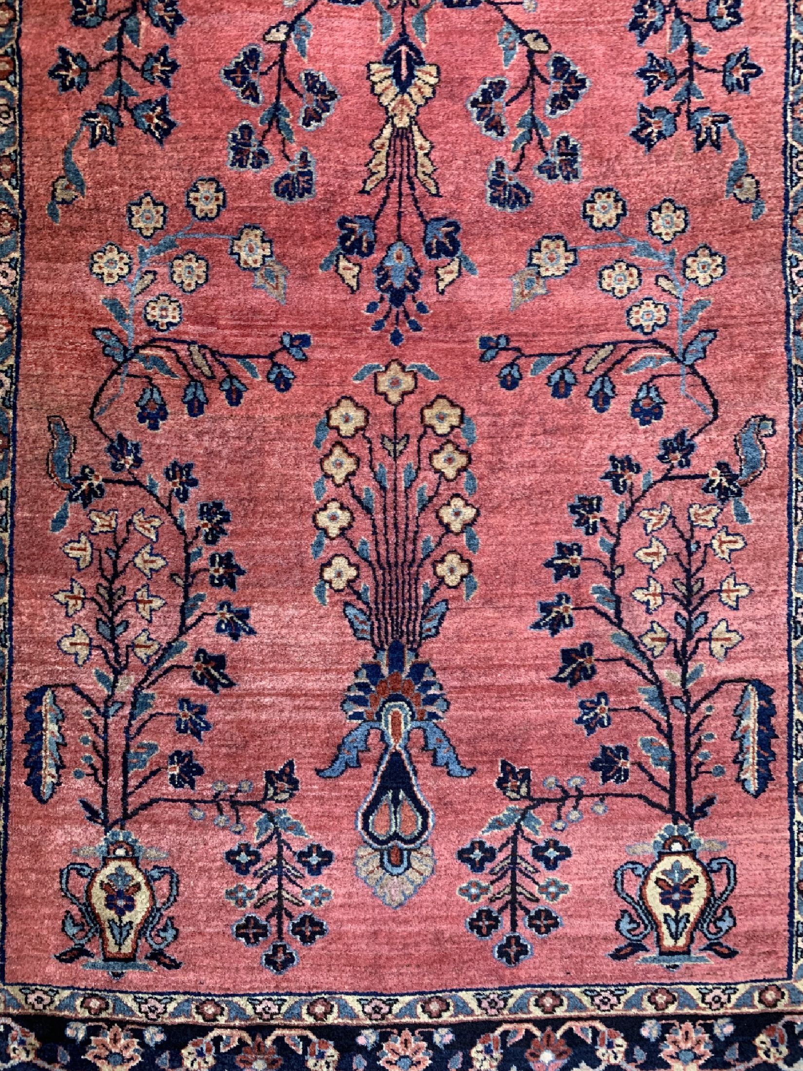 Detail b: Antiker Sarogh Mohajeran, Persien, um 1910/1920, Wolle auf Baumwolle, ca. 187 x 90 cm, EHZ: 2