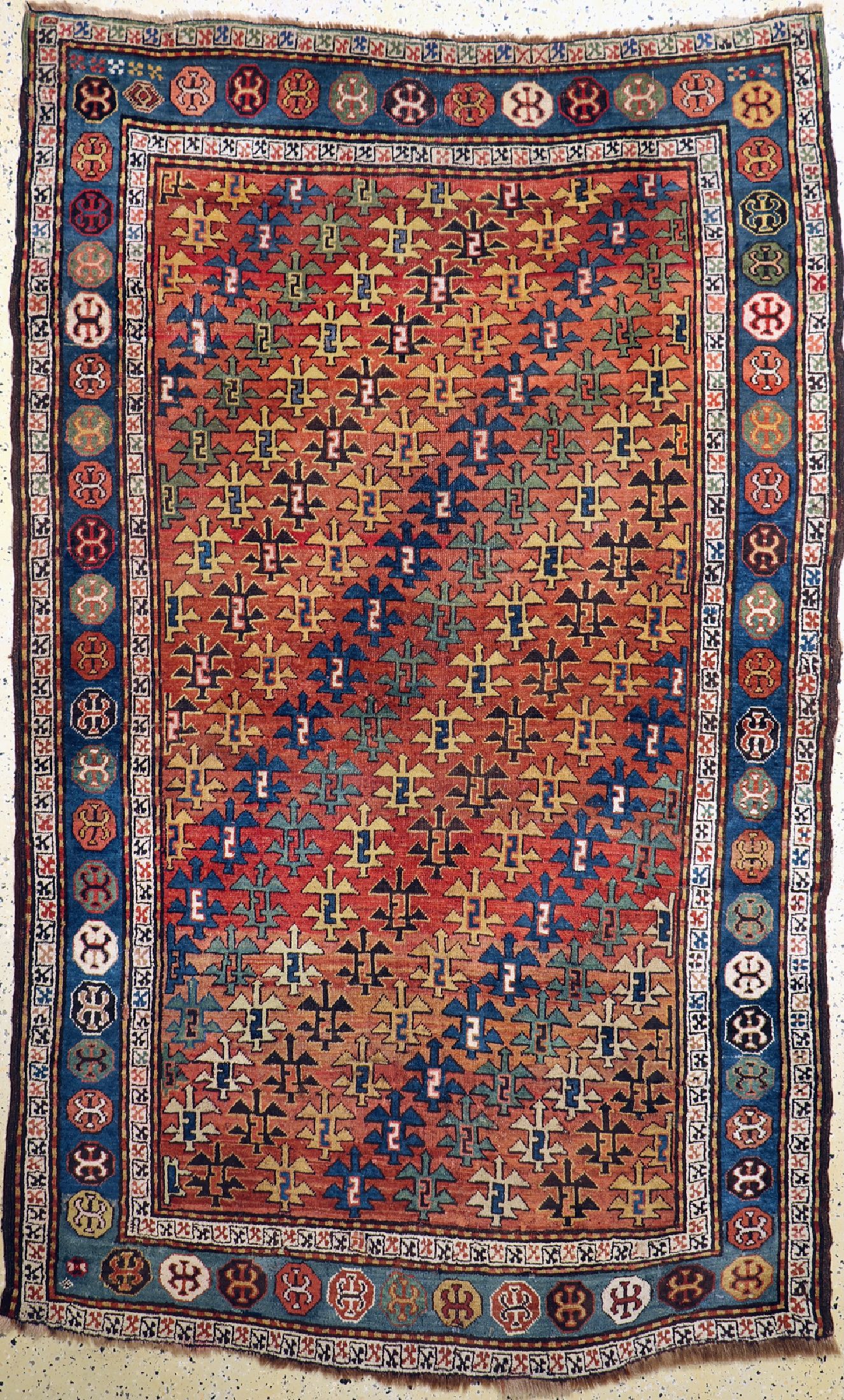Antiker Kazak, Kaukasus, um 1900, Wolle aufWolle, ca. 250 x 145 cm, EHZ: 3