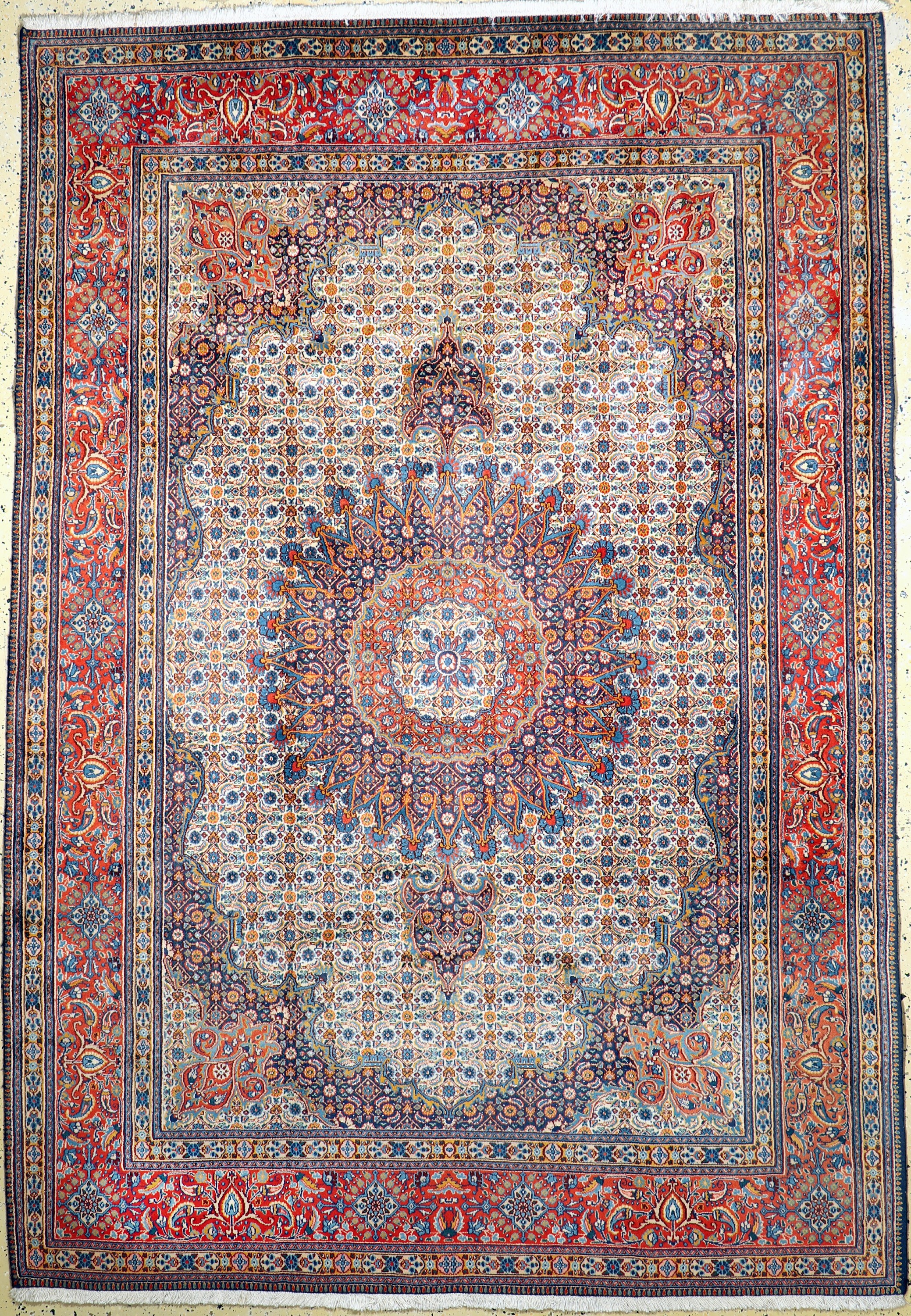 Mud fein, Persien, ca. 50 Jahre, Korkwolle mit Seide, ca. 285 x 200 cm, EHZ: 2
