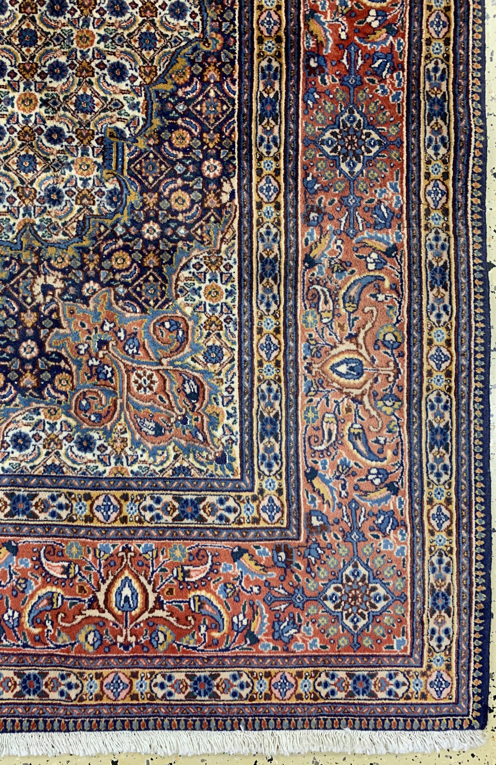 Detail a: Mud fein, Persien, ca. 50 Jahre, Korkwolle mit Seide, ca. 285 x 200 cm, EHZ: 2