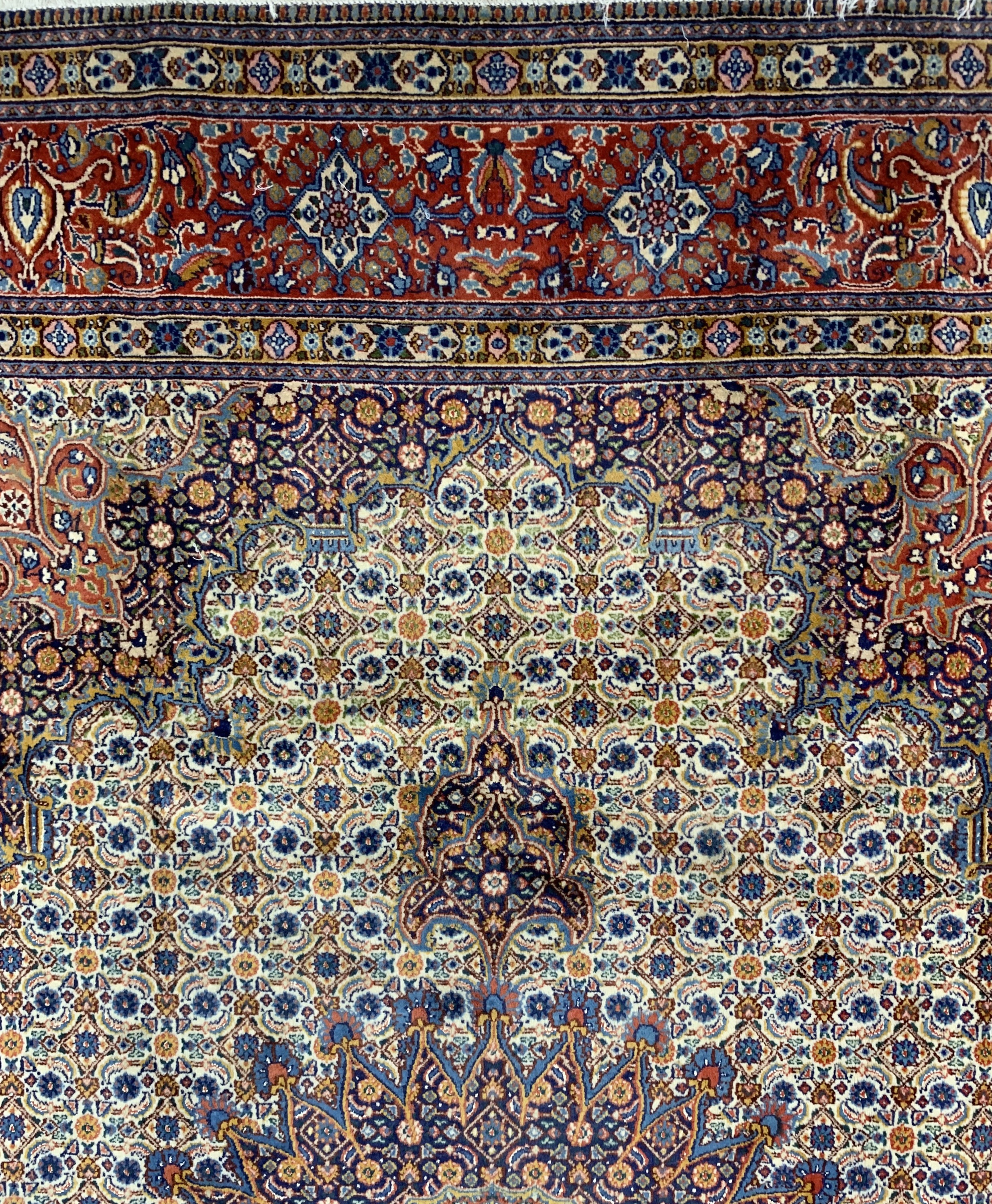 Detail c: Mud fein, Persien, ca. 50 Jahre, Korkwolle mit Seide, ca. 285 x 200 cm, EHZ: 2