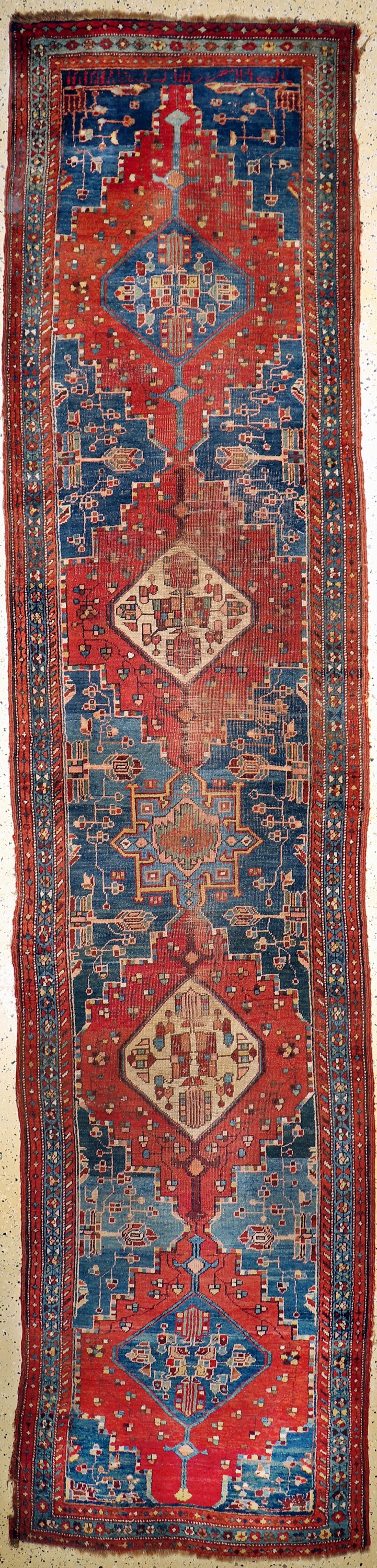 Antiker Kordi Bidjar, Persien, 19.Jhd, Wolle auf Wolle, ca. 430 x 100 cm, EHZ: 3-4