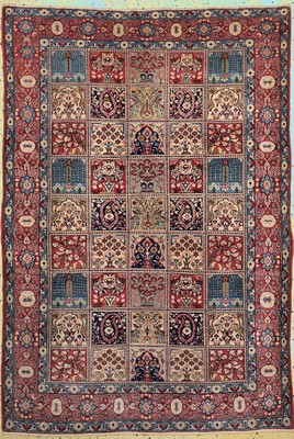Image 26724328 - Qum cork, Persia, approx. 60 years, corkwool with silk, approx. 203 x 140 cm, cleaned, condition: 1-2. Rugs, Carpets & Flatweaves