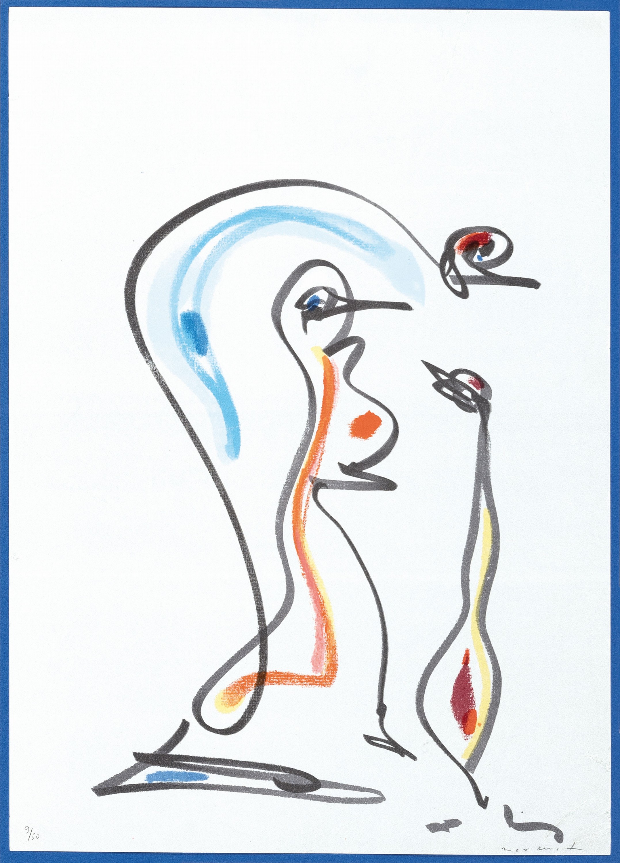 Max Ernst, 1891 Brühl-1976 Paris, aus Jacques Prevert: Les chiens ont soif, Farblithographie von 1964, rechts unten handsigniert, num. 9/50, leichte ...