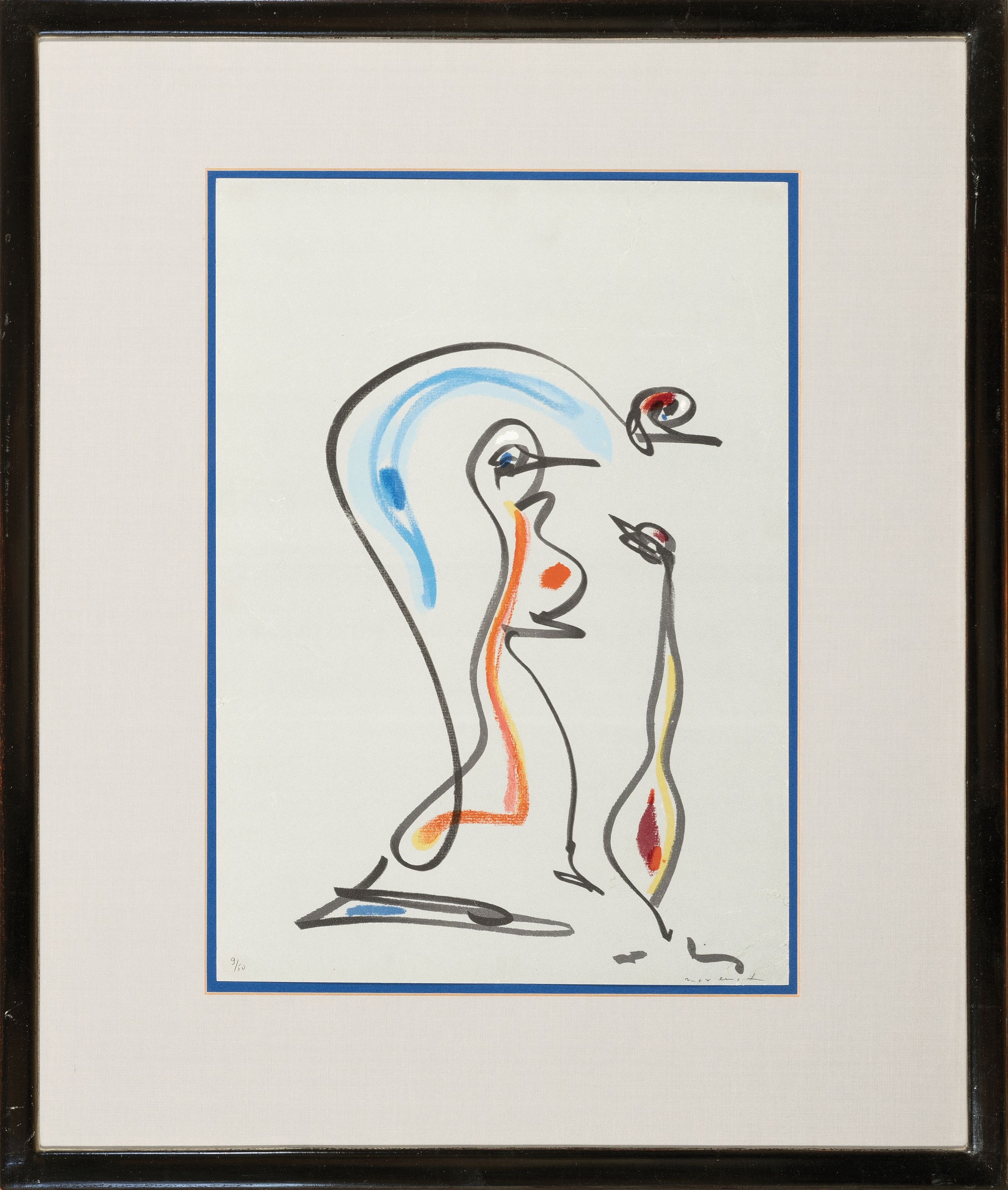 Detail k: Max Ernst, 1891 Brühl-1976 Paris, aus Jacques Prevert: Les chiens ont soif, Farblithographie von 1964, rechts unten handsigniert, num. 9/50, leichte ...