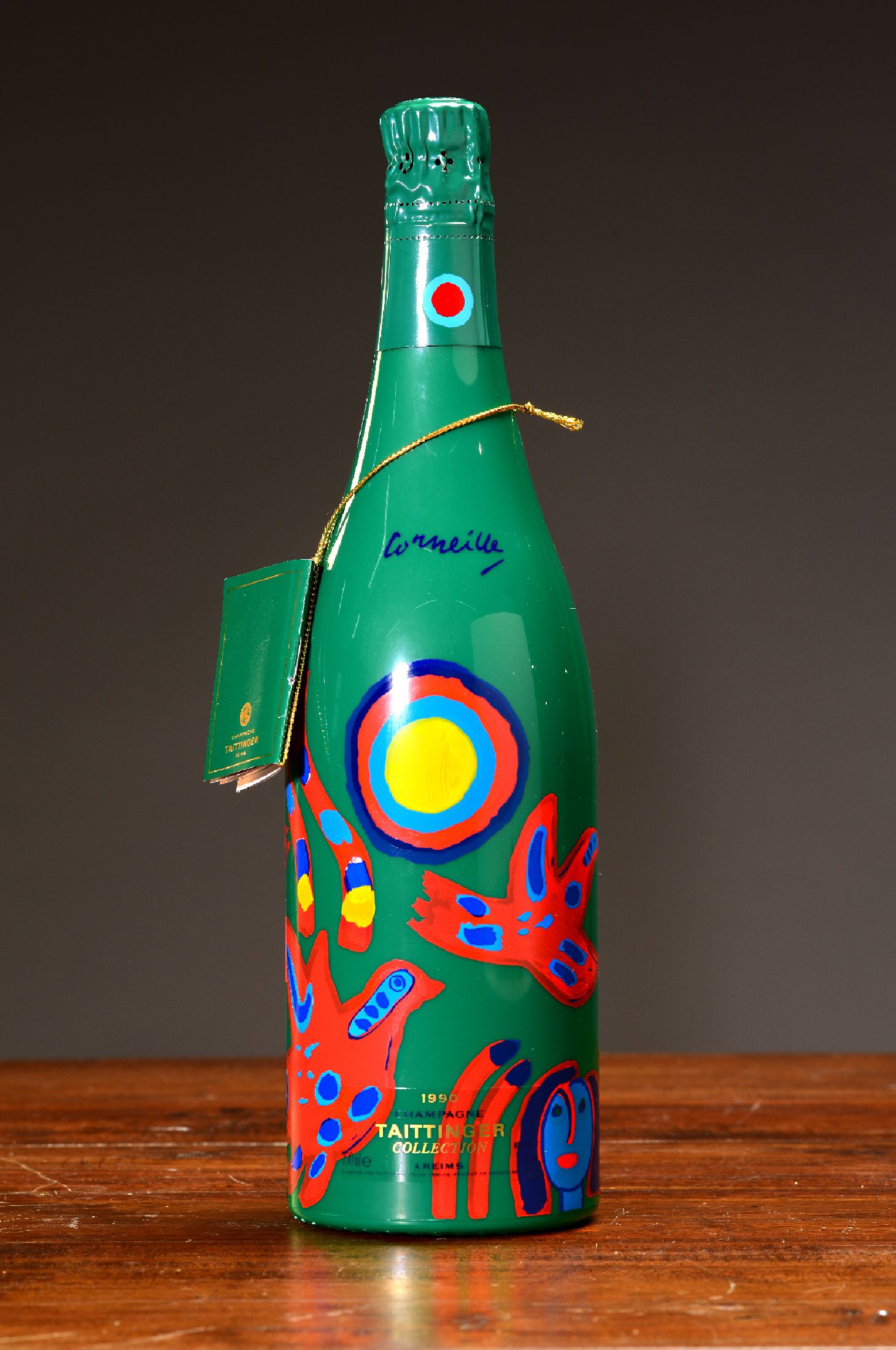 1 Flasche 1990 Taittinger Collection Corneille, Champagne, Brut, Künstleredition, ca. 75cl, 12% Vol., in orig. Karton