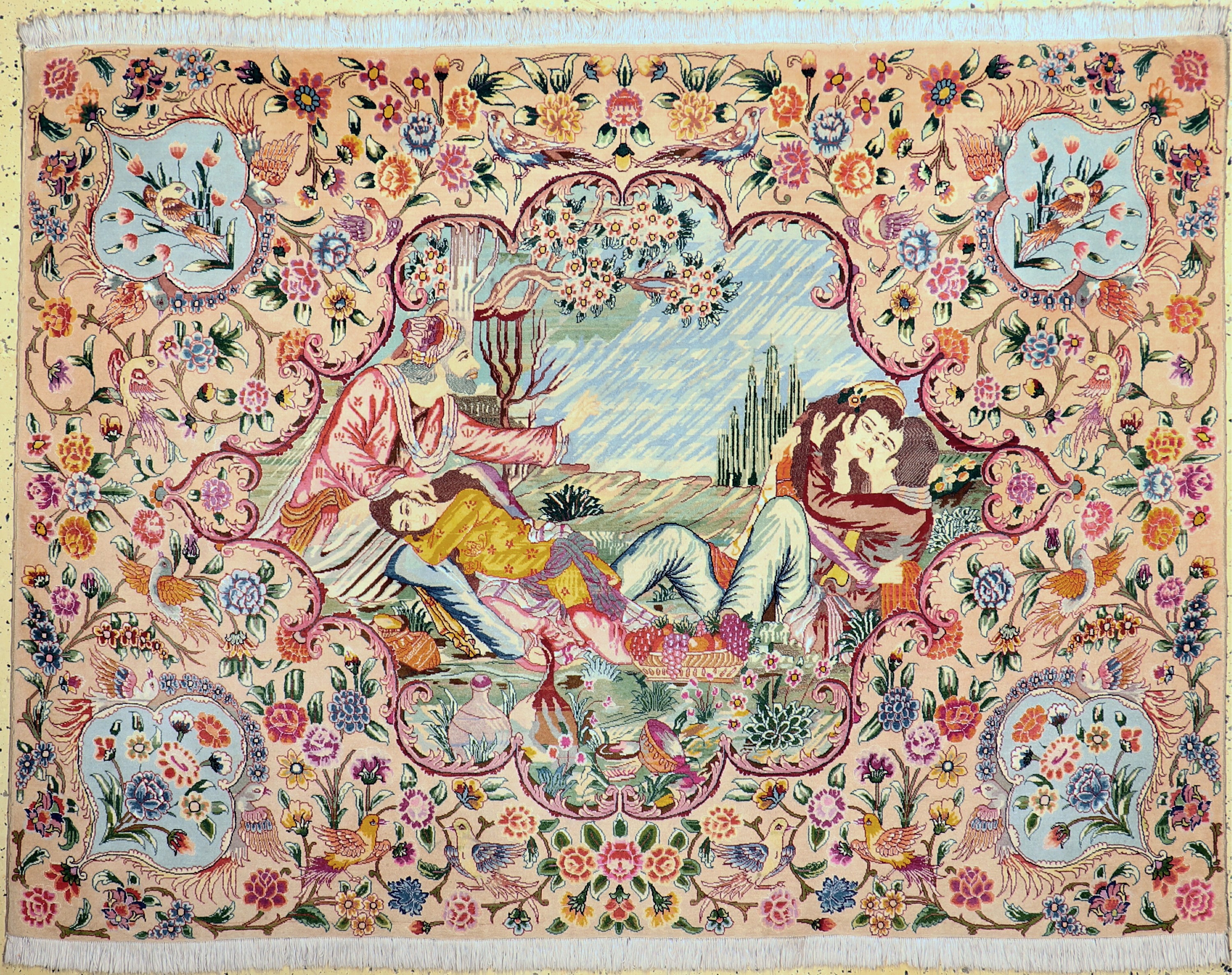 Täbriz fein(50 Raj), Persien, ca. 50 Jahre,Korkwolle mit Seide, ca. 197 x 145 cm, ca. 500.000 Kn/qm, EHZ: 2
