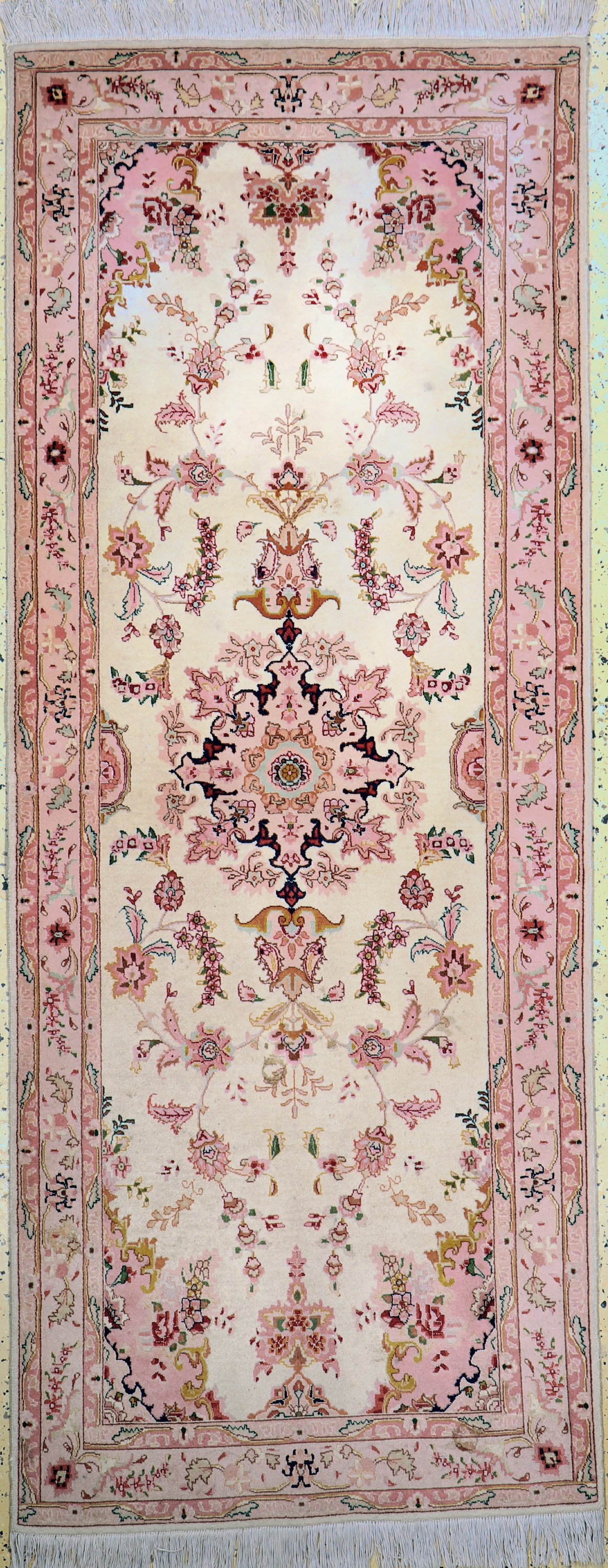 Täbriz fein(50 Raj), Persien, ca. 50 Jahre,Korkwolle mit Seide, ca. 210 x 83 cm, Reinigungsbedürftig, EHZ: 2