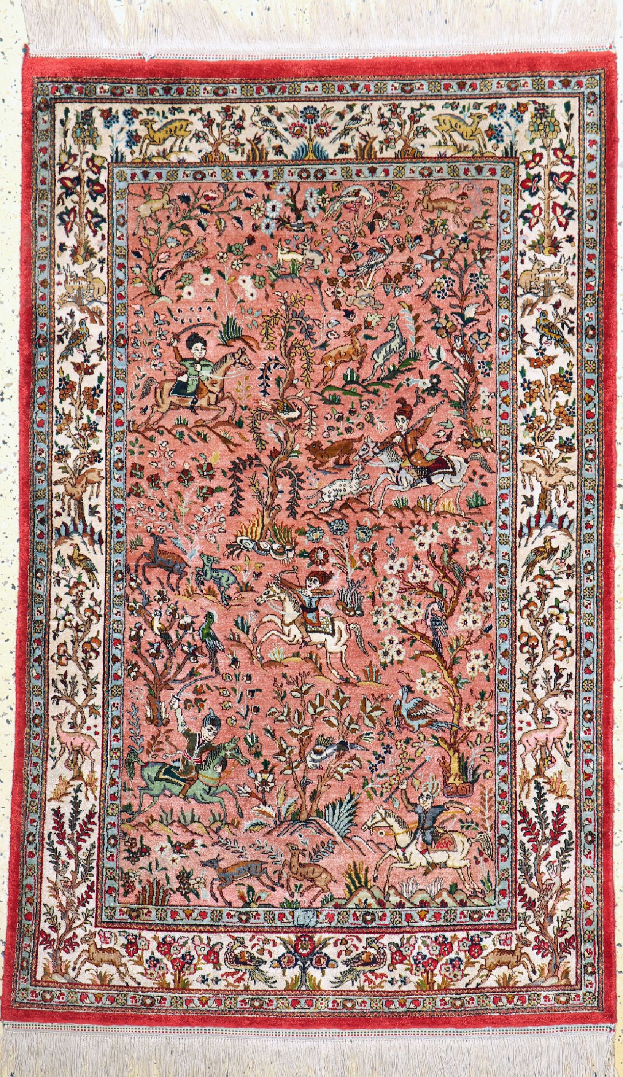 Ghom Seide, Persien, ca. 60 Jahre, reine Naturseide, ca. 164 x 104 cm, EHZ: 2