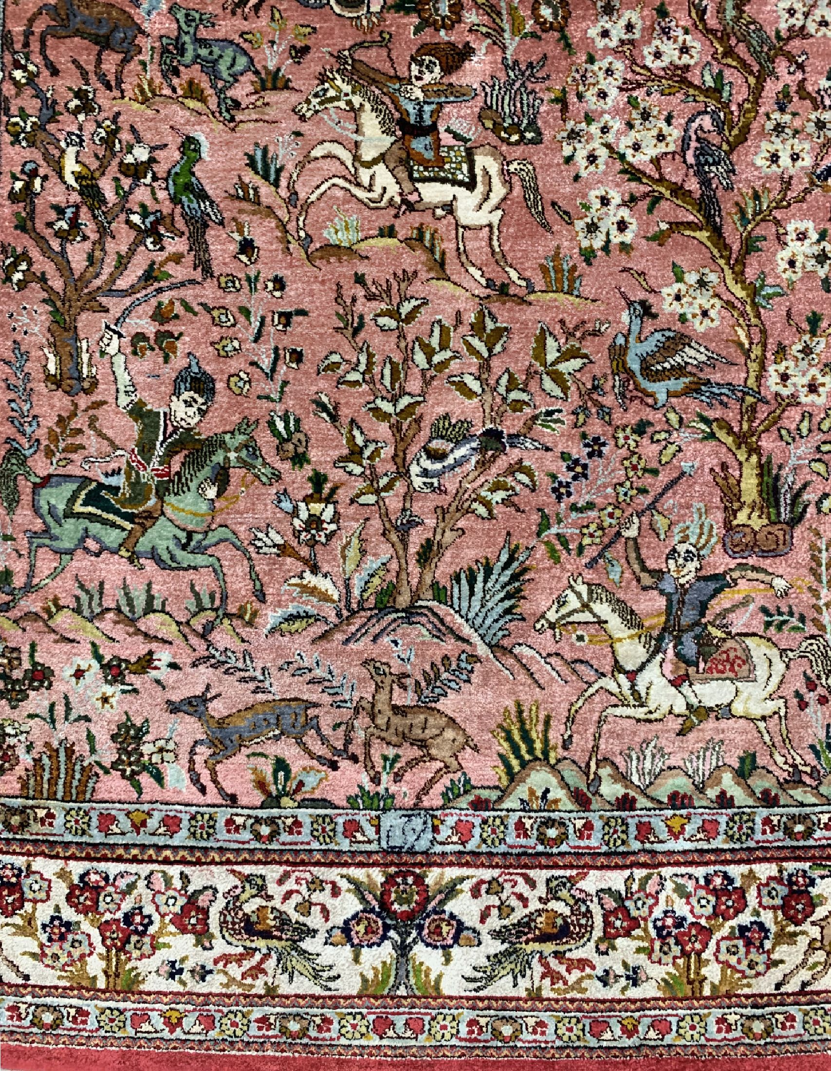 Detail b: Ghom Seide, Persien, ca. 60 Jahre, reine Naturseide, ca. 164 x 104 cm, EHZ: 2