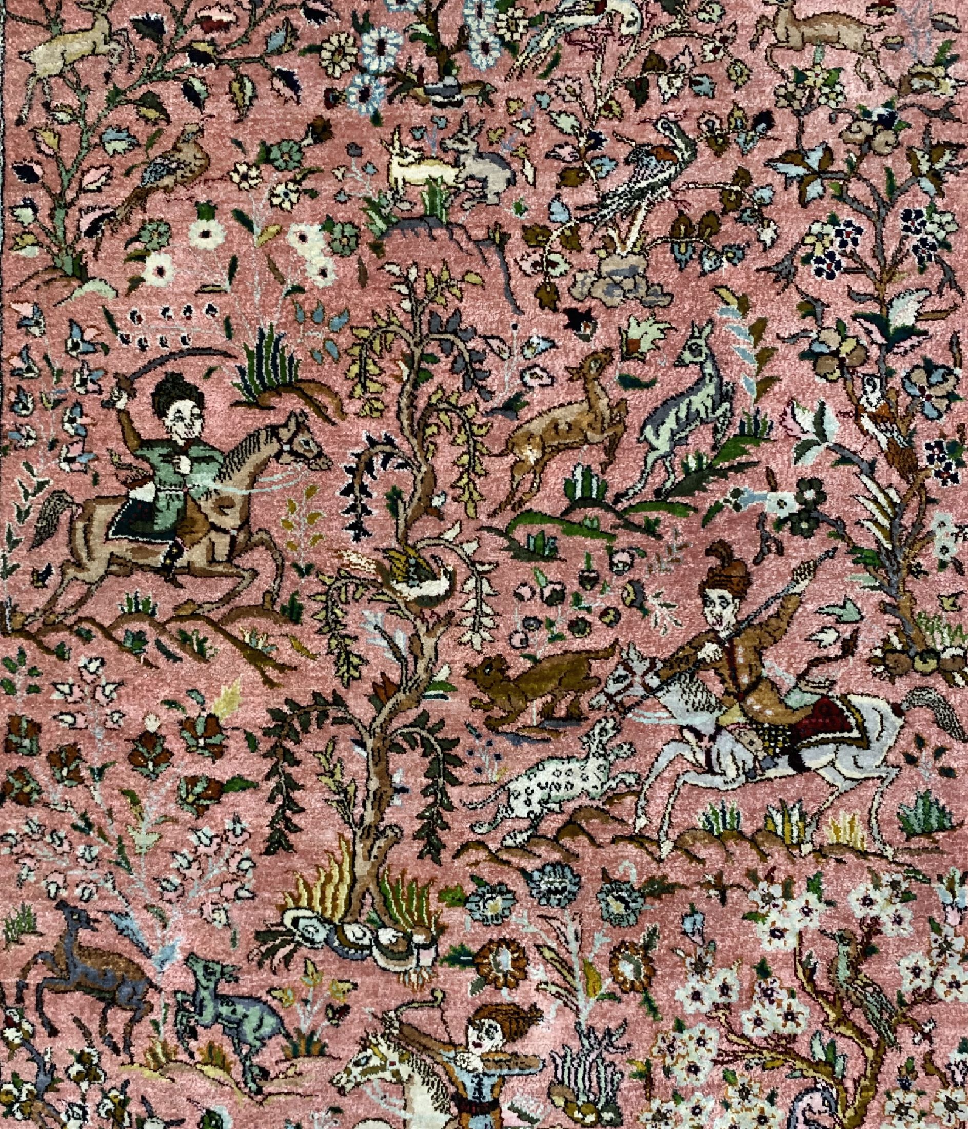 Detail c: Ghom Seide, Persien, ca. 60 Jahre, reine Naturseide, ca. 164 x 104 cm, EHZ: 2