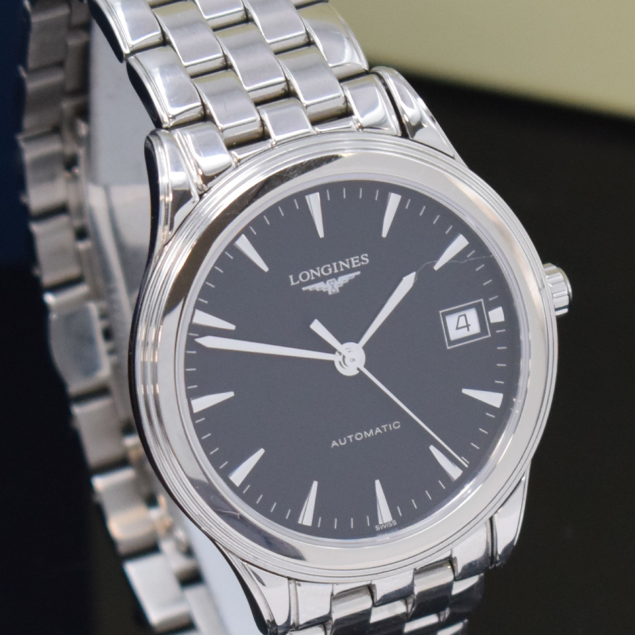 Detail c: LONGINES Flagship Herrenarmbanduhr in Stahl Referenz L4.774.4, Schweiz verk. lt. beil. Pap. 07/2023, Automatik, beids. vergl. Geh. inkl. orig. ...