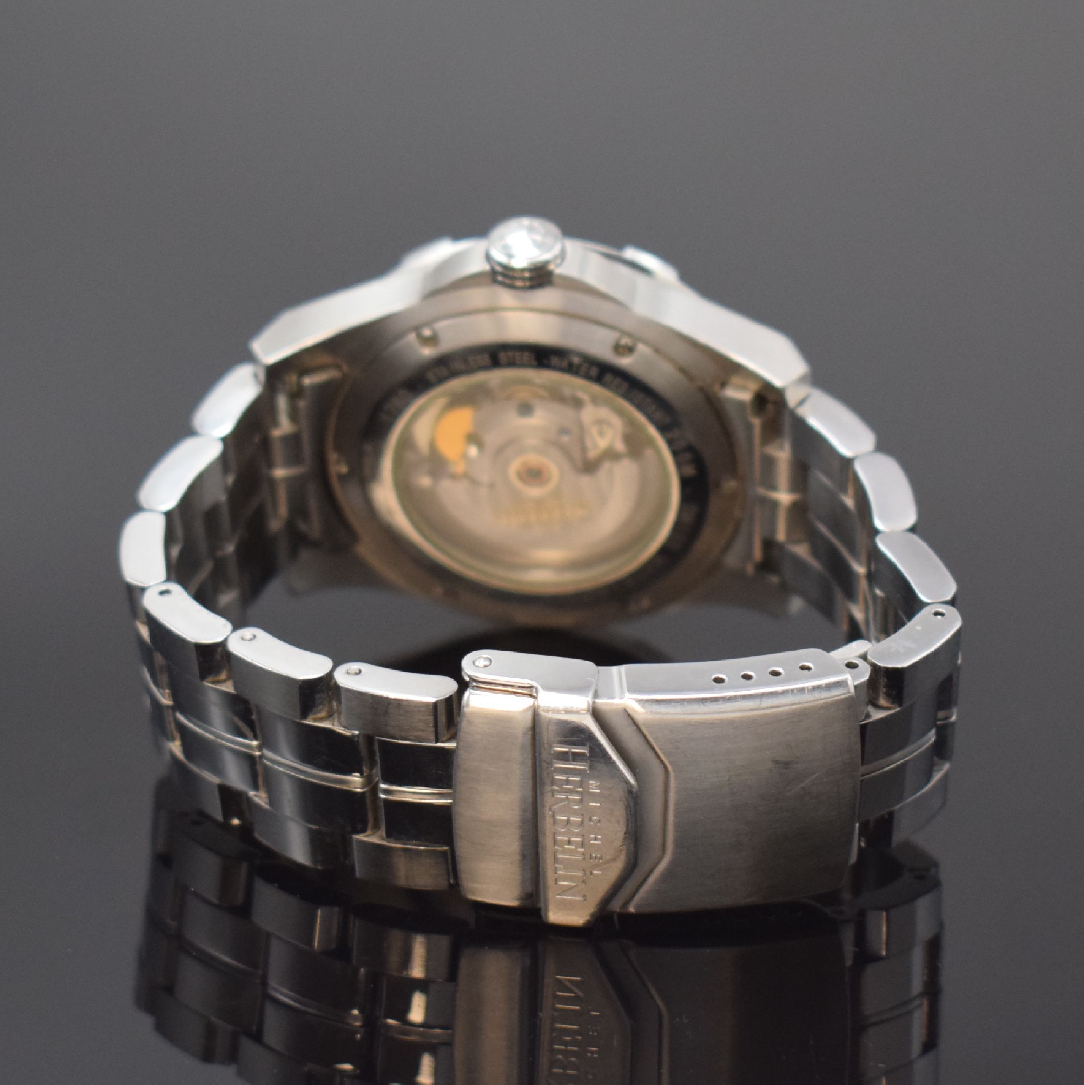 Detail b: MICHEL HERBELIN auf 250 Stück limitierte Herrenarmbanduhr Newport Trophy in Stahl Referenz 1790, Automatik, orig. Gliederband m. Faltschl., beids. ...