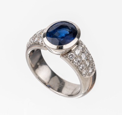 Image 26725842 - Platinum sapphire-brilliant-ring