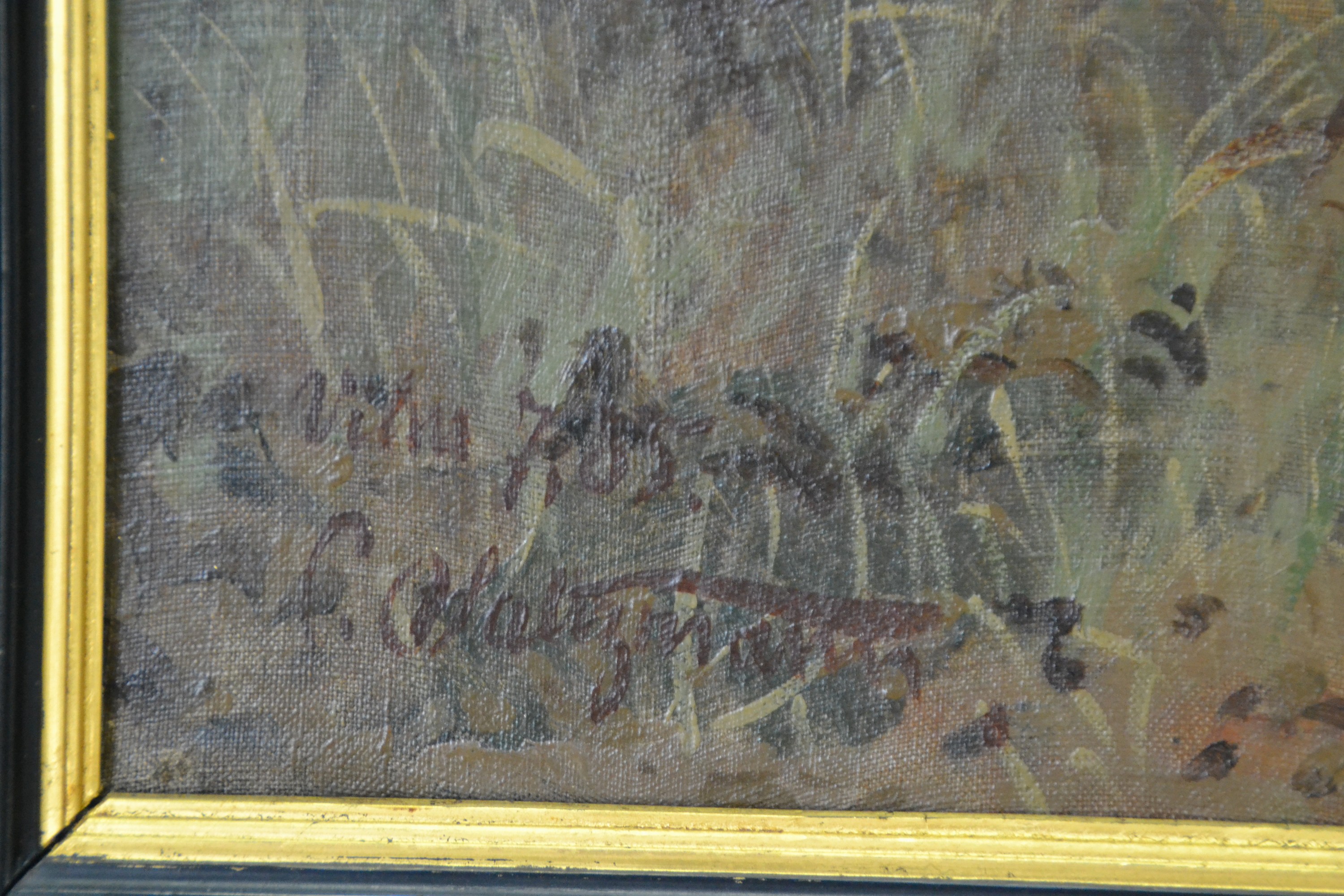 Detail c: Carl Saltzmann, 1847 Berlin-1923 Potsdam, Ostseelandschaft mit sonntäglich gekleideter Mutter und Tochter, Öl/Lwd, signiert, ca. 58 x60 cm, Rahmen ...