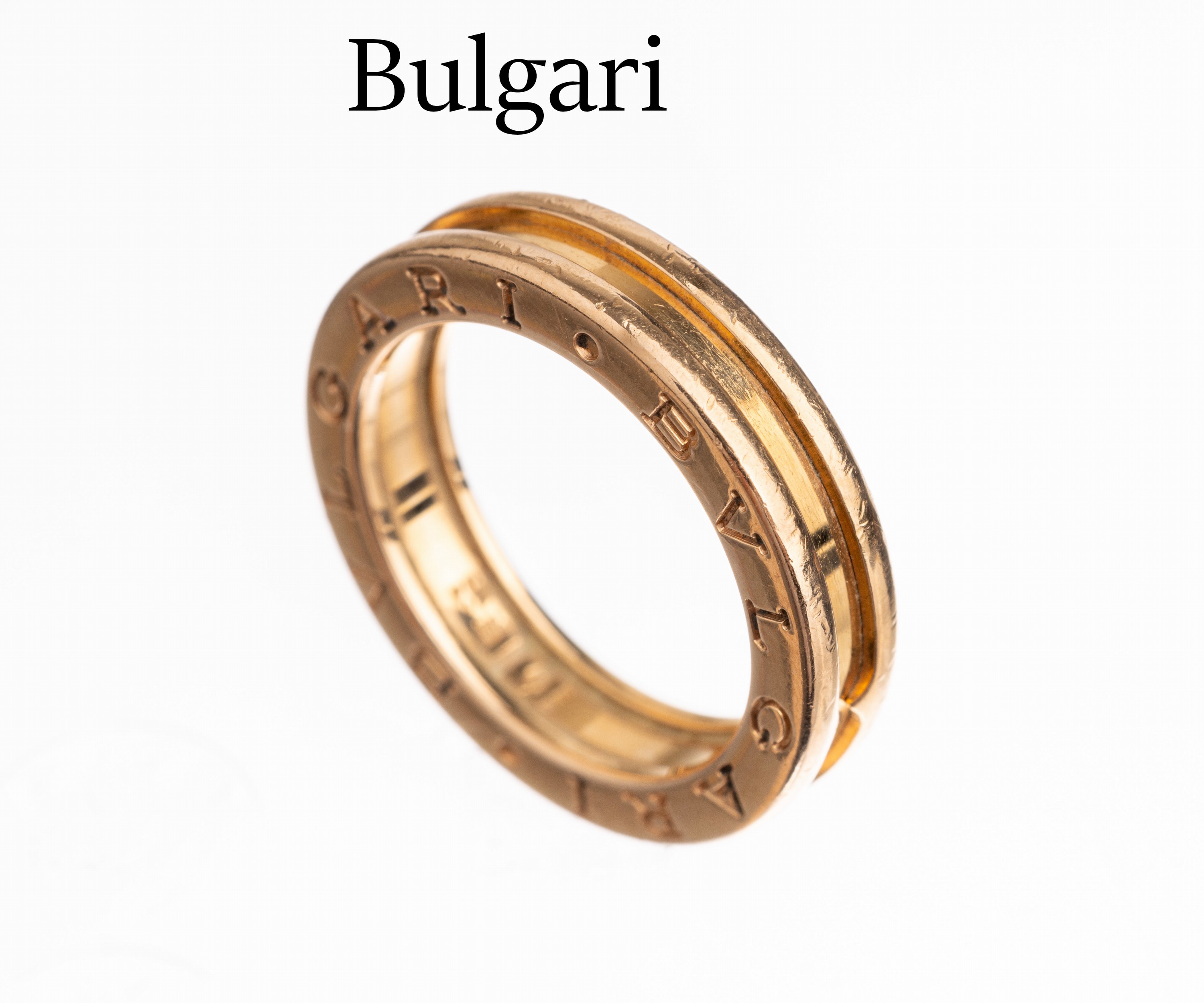 Detail a: 18 kt Gold BULGARI Ring, RG 750/000, B-ZeroSerie, RW 52, ca. 7.4 g, sign.