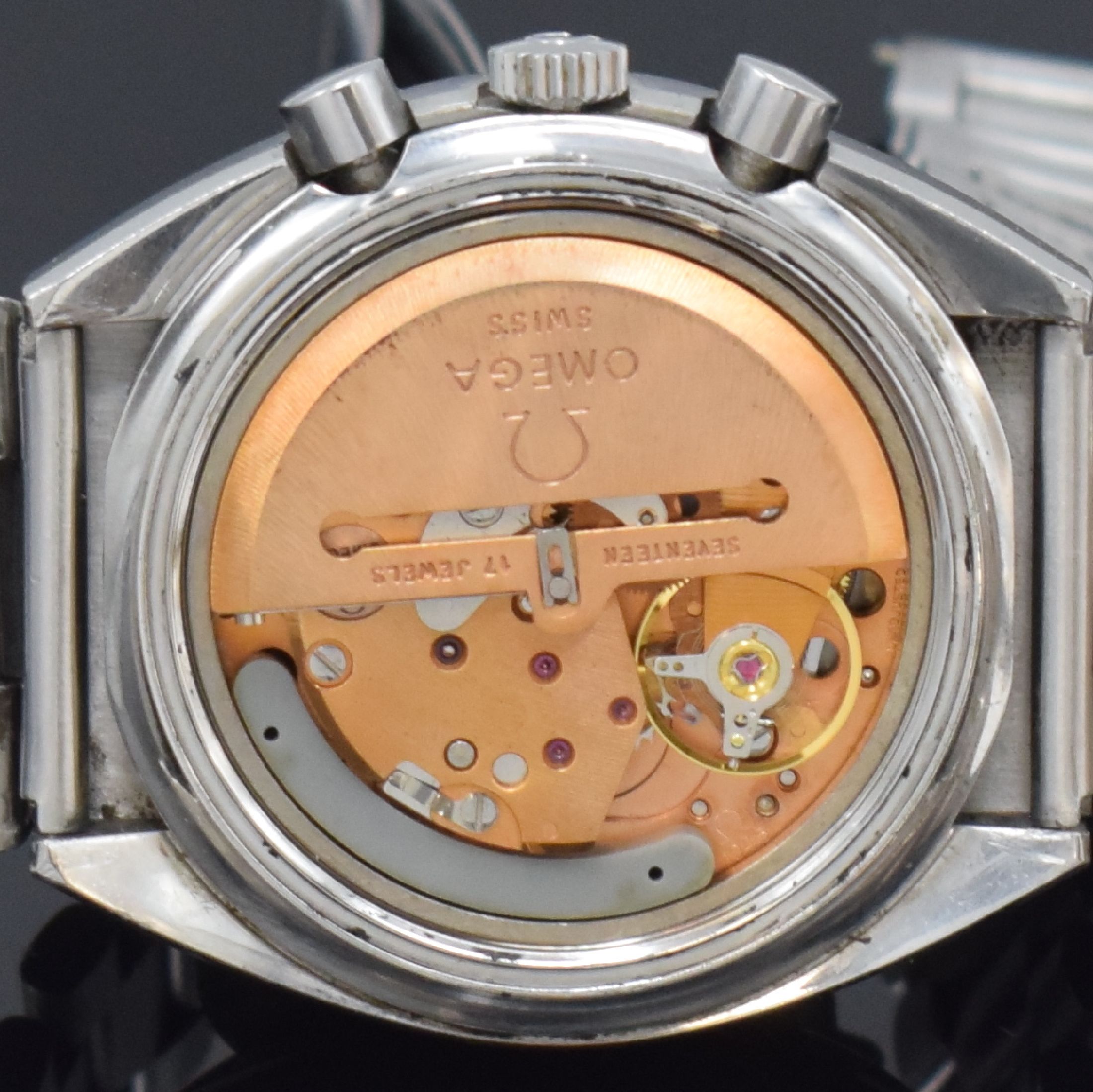 Detail e: OMEGA Speedmaster Automatic Armbandchronograph sogenannte Mark 4,5 Referenz 176.0012, Schweiz um 1985, verschr. Geh. inkl. orig. Gliederband m. ...