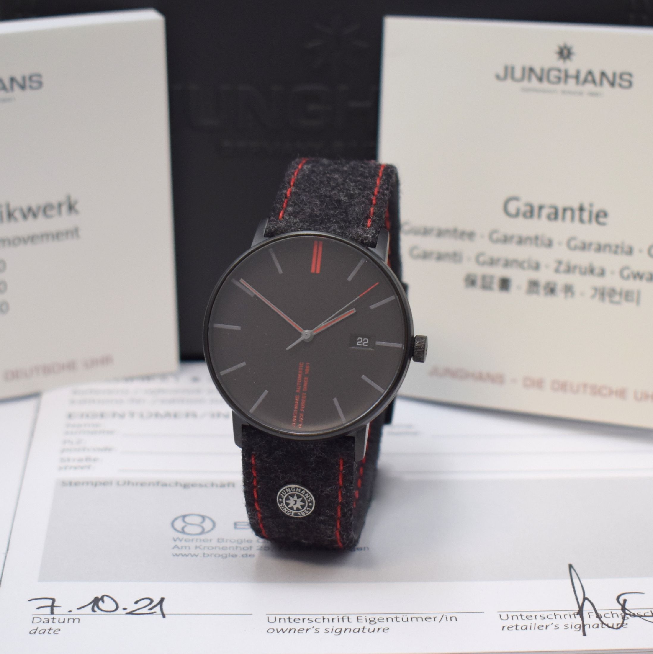 JUNGHANS Form A Edition 160 auf 600 Stück limitierte Herrenarmbanduhr Referenz 27/4131.00, Deutschland verk. lt. beil. Pap.10/2021, Automatik, ...