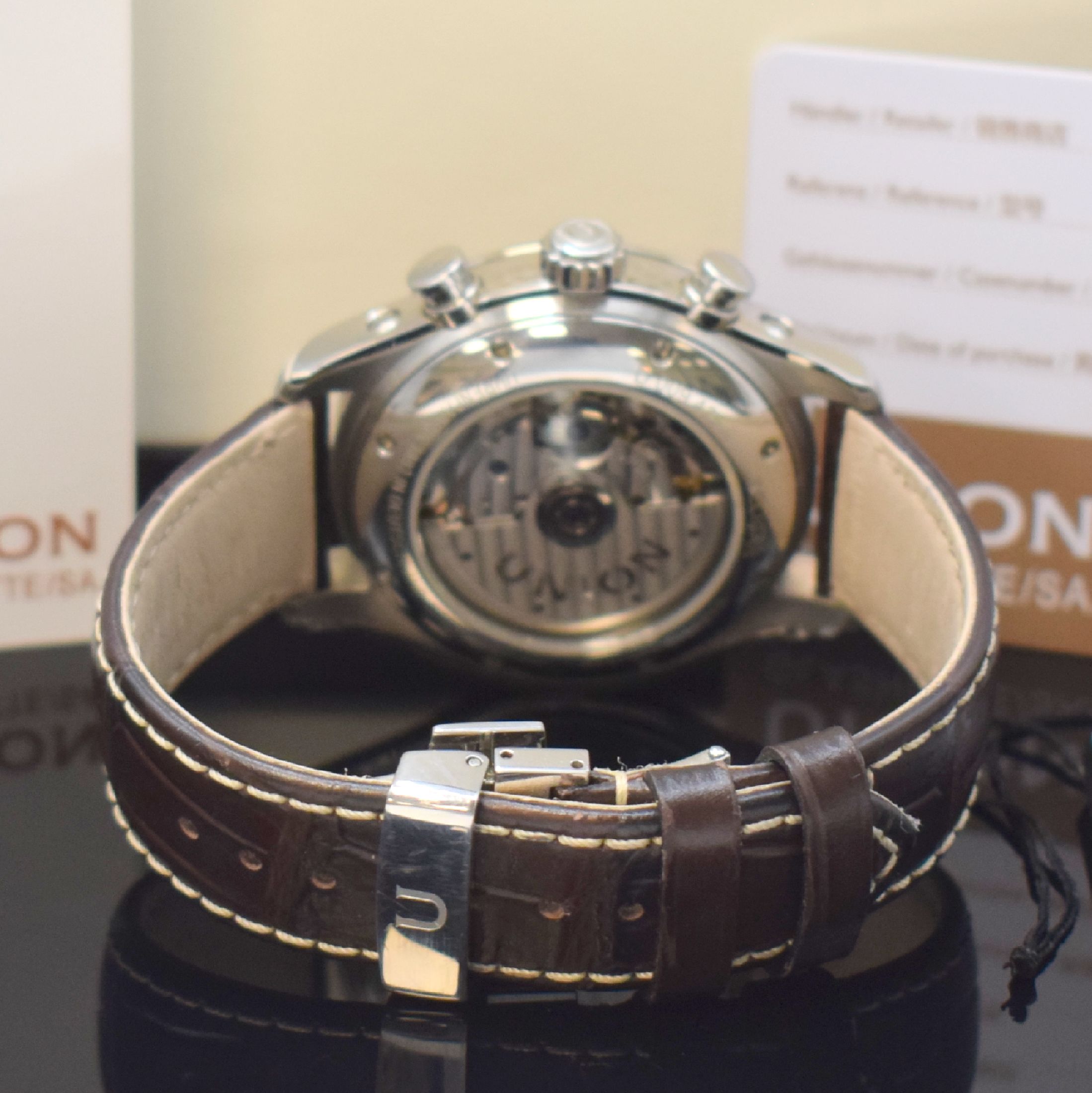 Detail b: UNION GLASHÜTTE/SA Belisar Herrenarmbanduhr in Stahl Referenz D009.425A, Deutschland verk. lt. beil. Pap. 08/2020, Automatik, beids. vergl. Geh. ...
