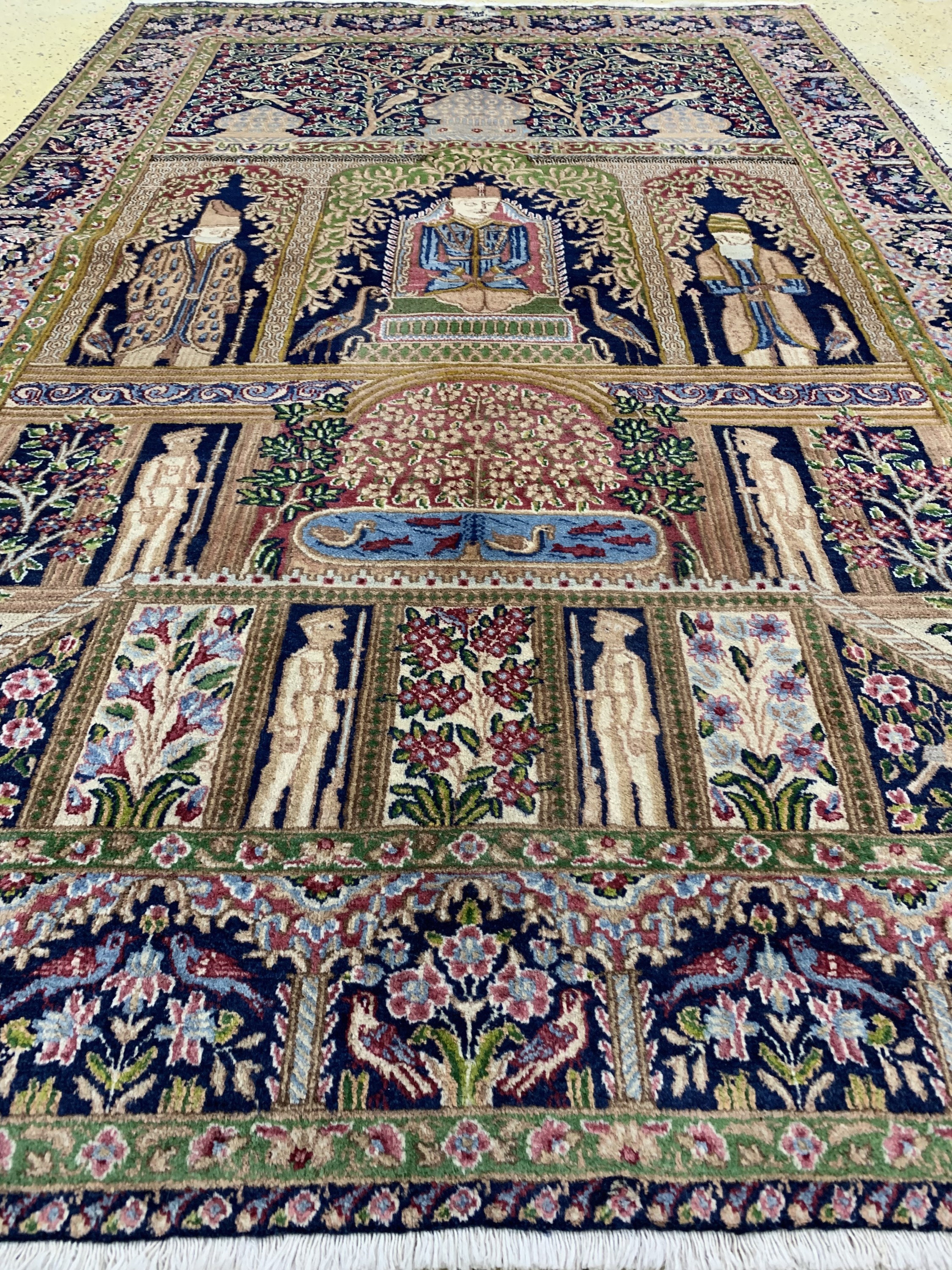 Detail d: Kerman alt signiert, Persien, um 1960, Wolle auf Baumwolle, ca. 235 x 147 cm, EHZ: 2