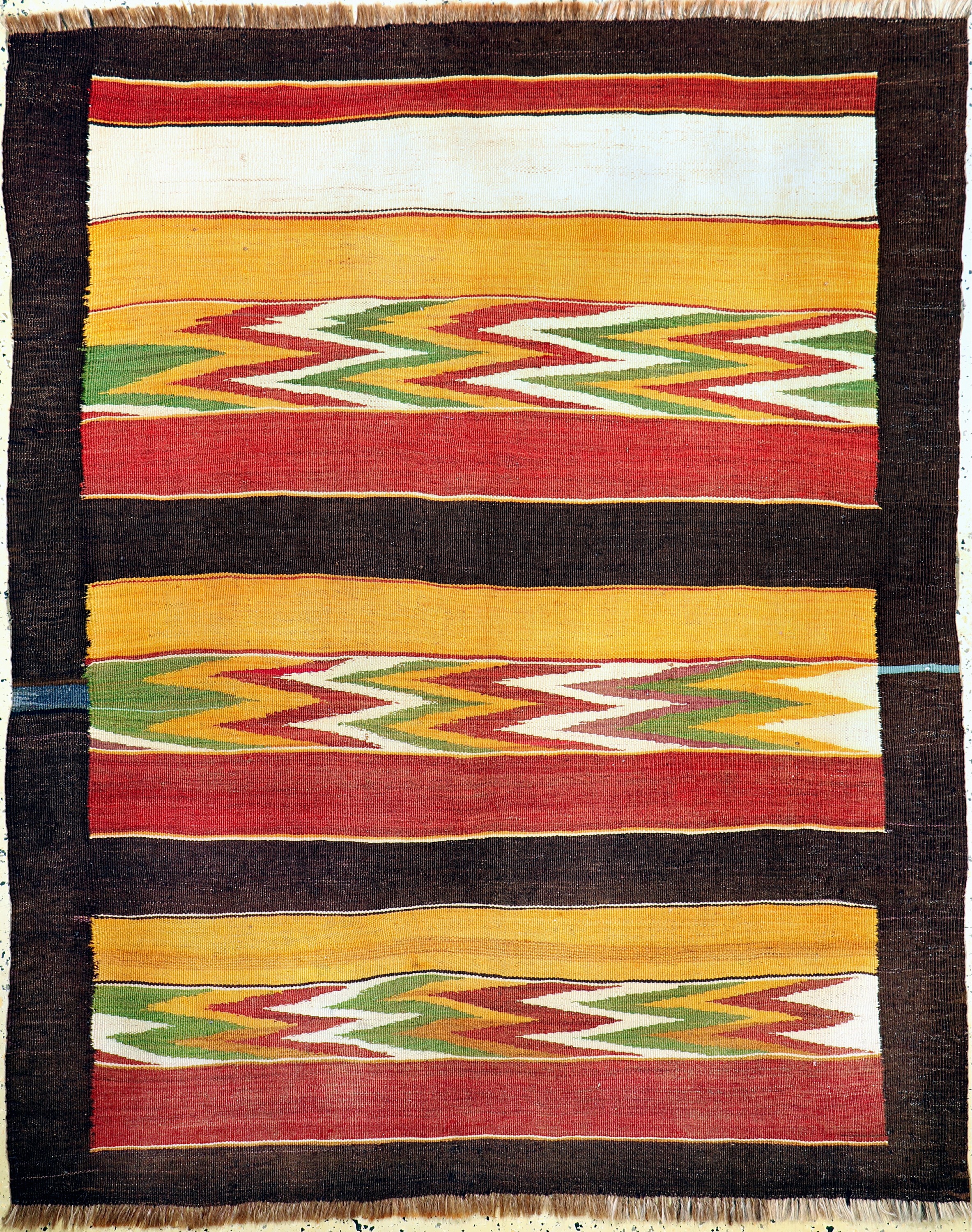 Tadjiken Kelim, Tadjikestan, um 1930, Wolleauf Wolle, ca. 186 x 152 cm, EHZ: 2