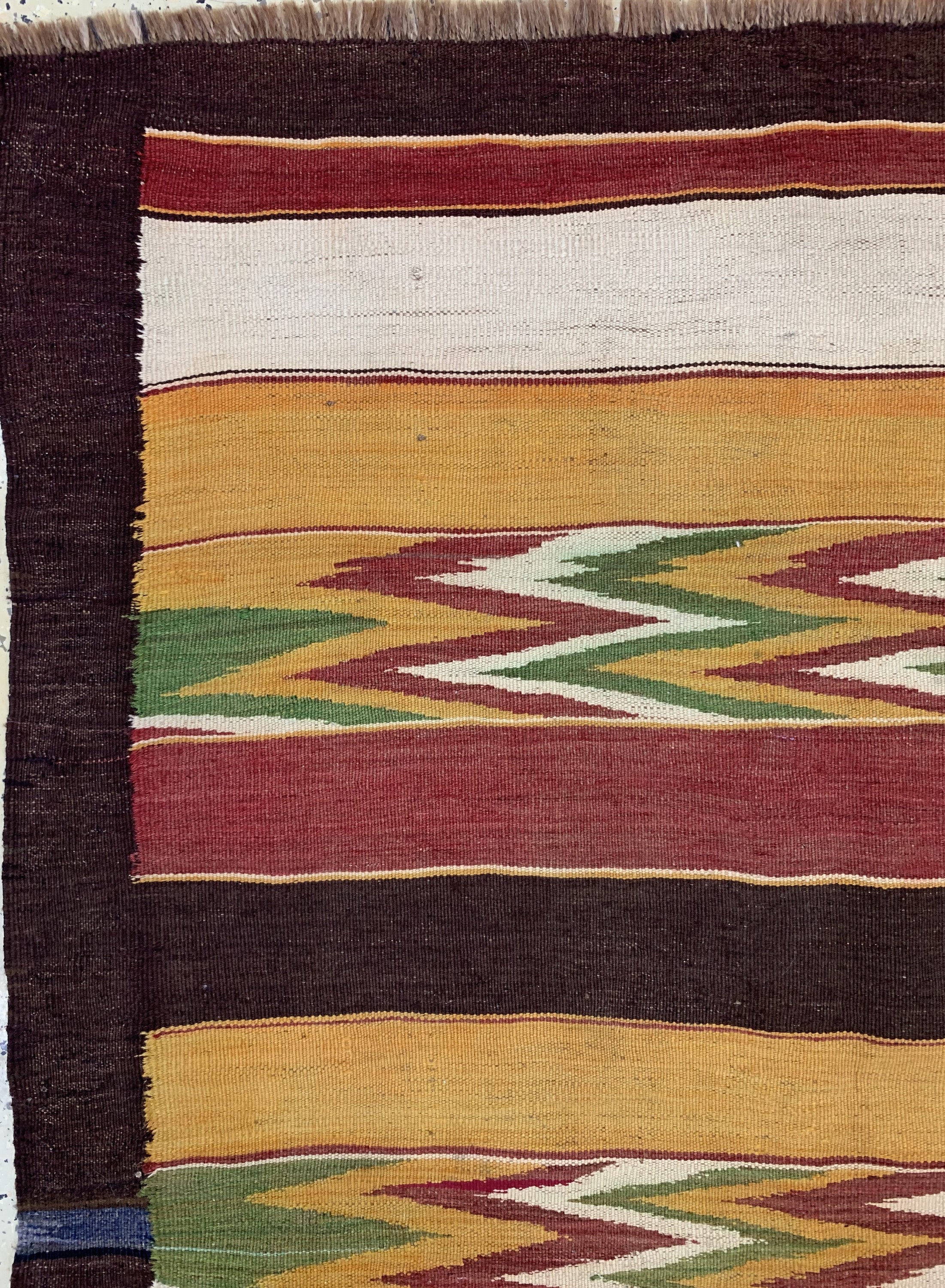Detail b: Tadjiken Kelim, Tadjikestan, um 1930, Wolleauf Wolle, ca. 186 x 152 cm, EHZ: 2