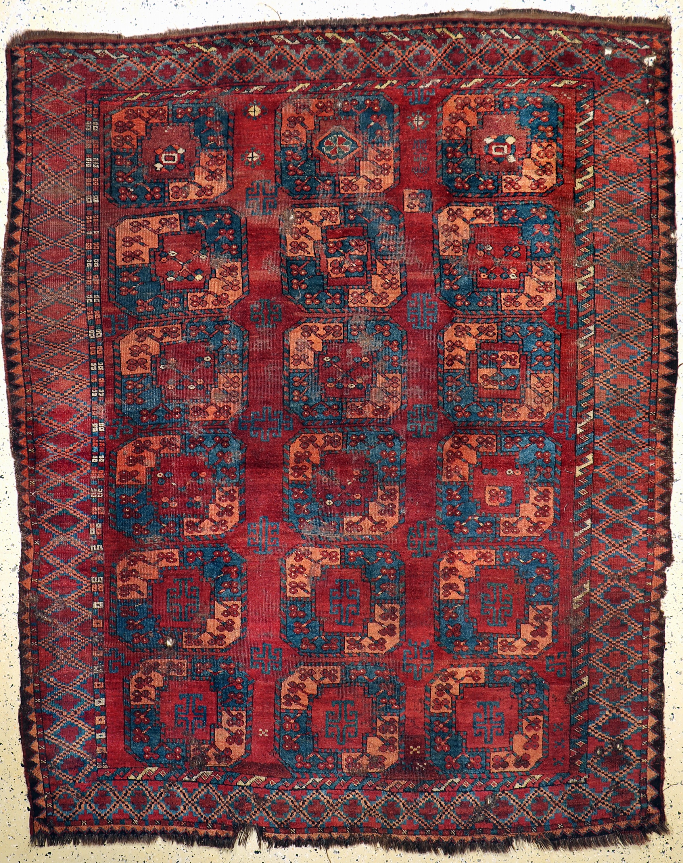 Ersari antik, Turkmenistan, 19.Jhd, Wolle auf Wolle, ca. 248 x 205 cm, EHZ: 4