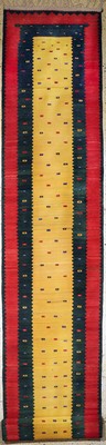 Image 26727188 - Gabbeh Kilim#"Gallery#", Persia, approx. 50 years, wool on wool, approx. 685 x 95 cm, condition: 1-2. Rugs, Carpets & Flatweaves