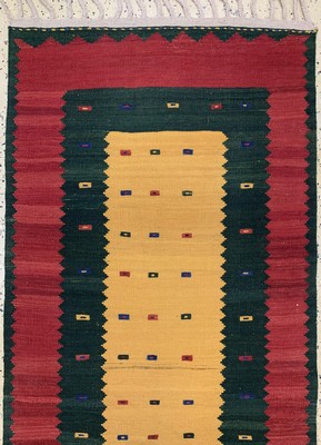 26727188a - Gabbeh Kilim#"Gallery#", Persia, approx. 50 years, wool on wool, approx. 685 x 95 cm, condition: 1-2. Rugs, Carpets & Flatweaves