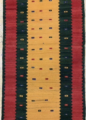 26727188c - Gabbeh Kilim#"Gallery#", Persia, approx. 50 years, wool on wool, approx. 685 x 95 cm, condition: 1-2. Rugs, Carpets & Flatweaves