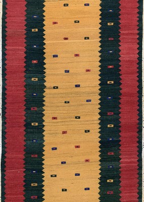 26727188d - Gabbeh Kilim#"Gallery#", Persia, approx. 50 years, wool on wool, approx. 685 x 95 cm, condition: 1-2. Rugs, Carpets & Flatweaves