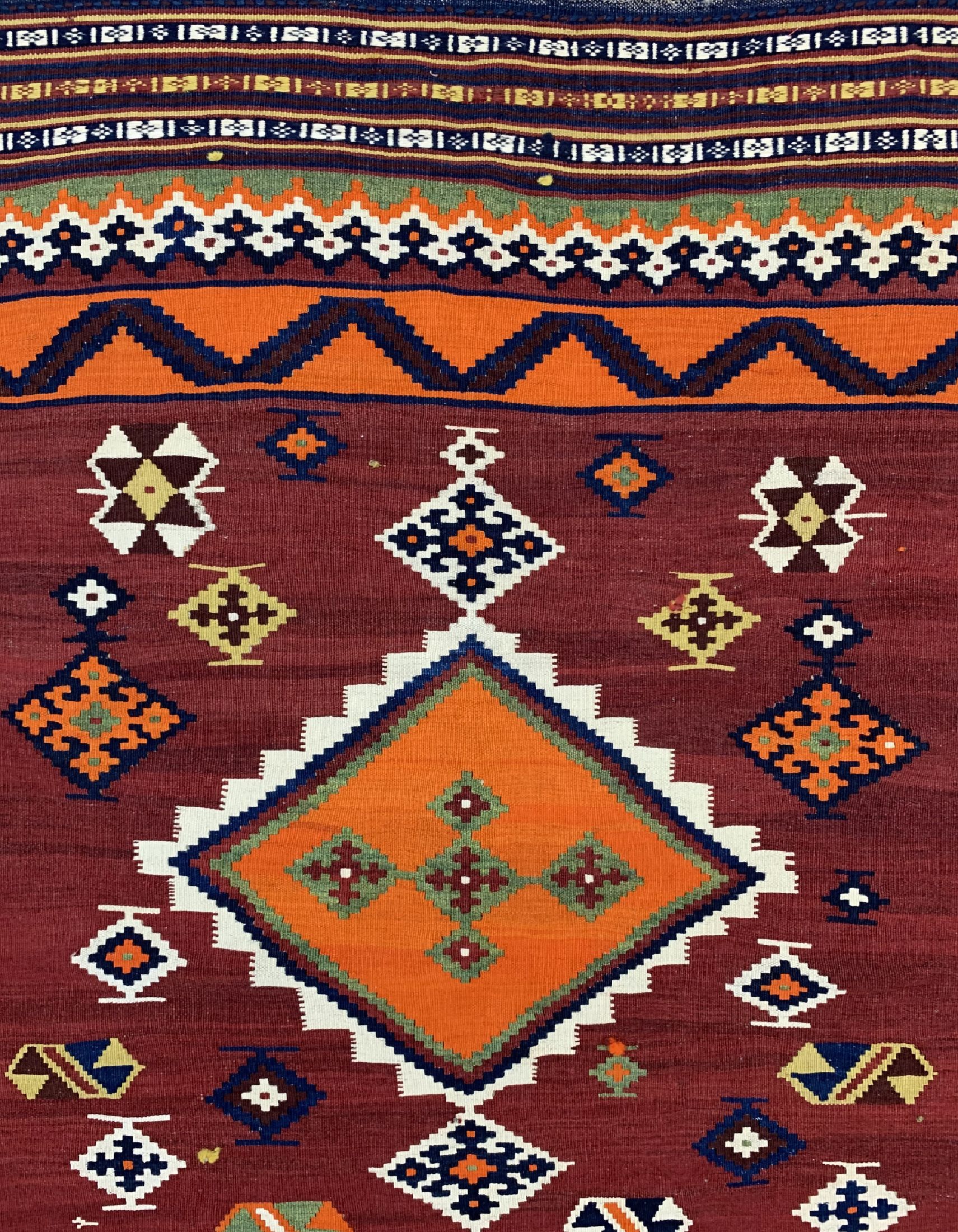 Detail d: Ghaschgai Kelim, Persien, datiert 1344(1921), Wolle auf Wolle, ca. 267 x 154 cm,EHZ: 1-2