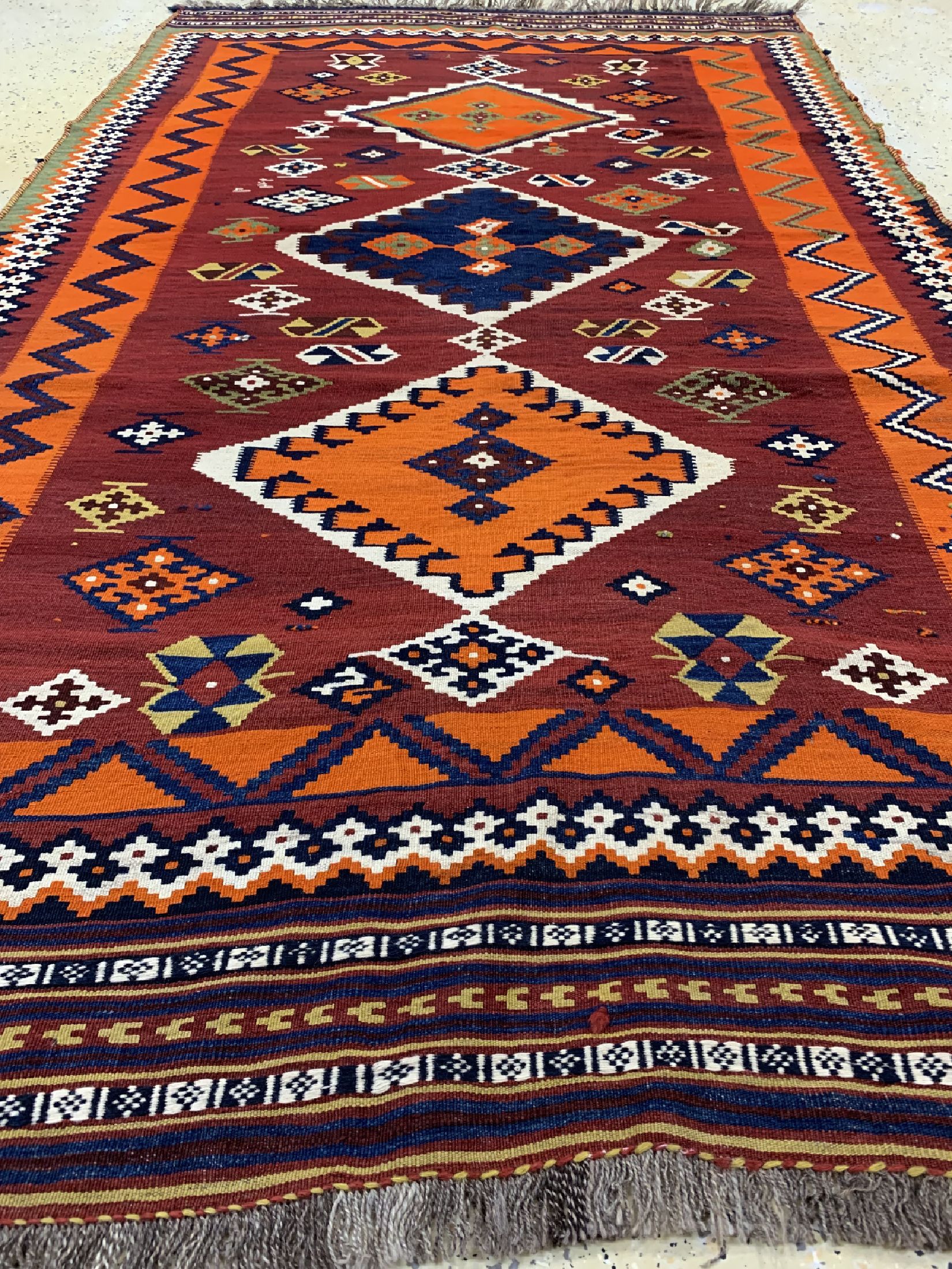 Detail e: Ghaschgai Kelim, Persien, datiert 1344(1921), Wolle auf Wolle, ca. 267 x 154 cm,EHZ: 1-2