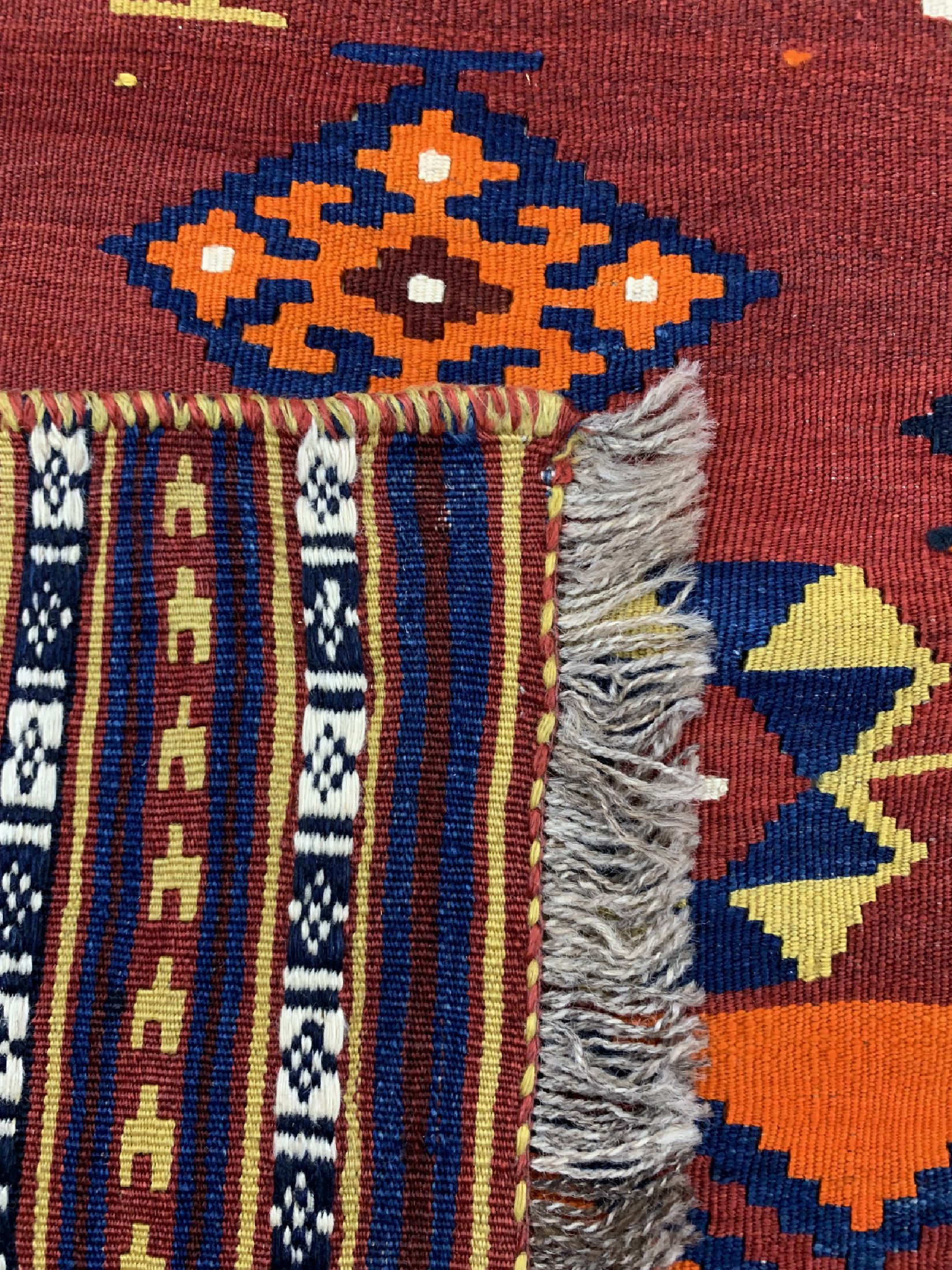 Detail f: Ghaschgai Kelim, Persien, datiert 1344(1921), Wolle auf Wolle, ca. 267 x 154 cm,EHZ: 1-2
