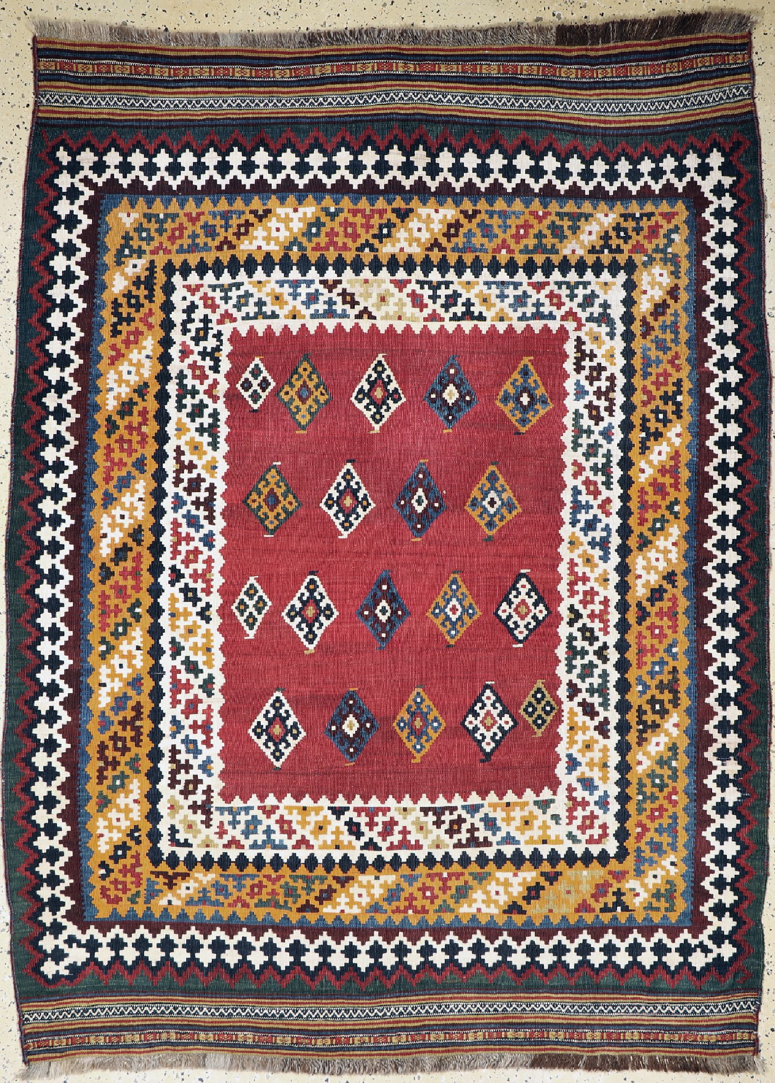 Ghaschgai Kelim, Persien, um 1930, Wolle auf Wolle, ca. 218 x 164 cm, EHZ: 1-2
