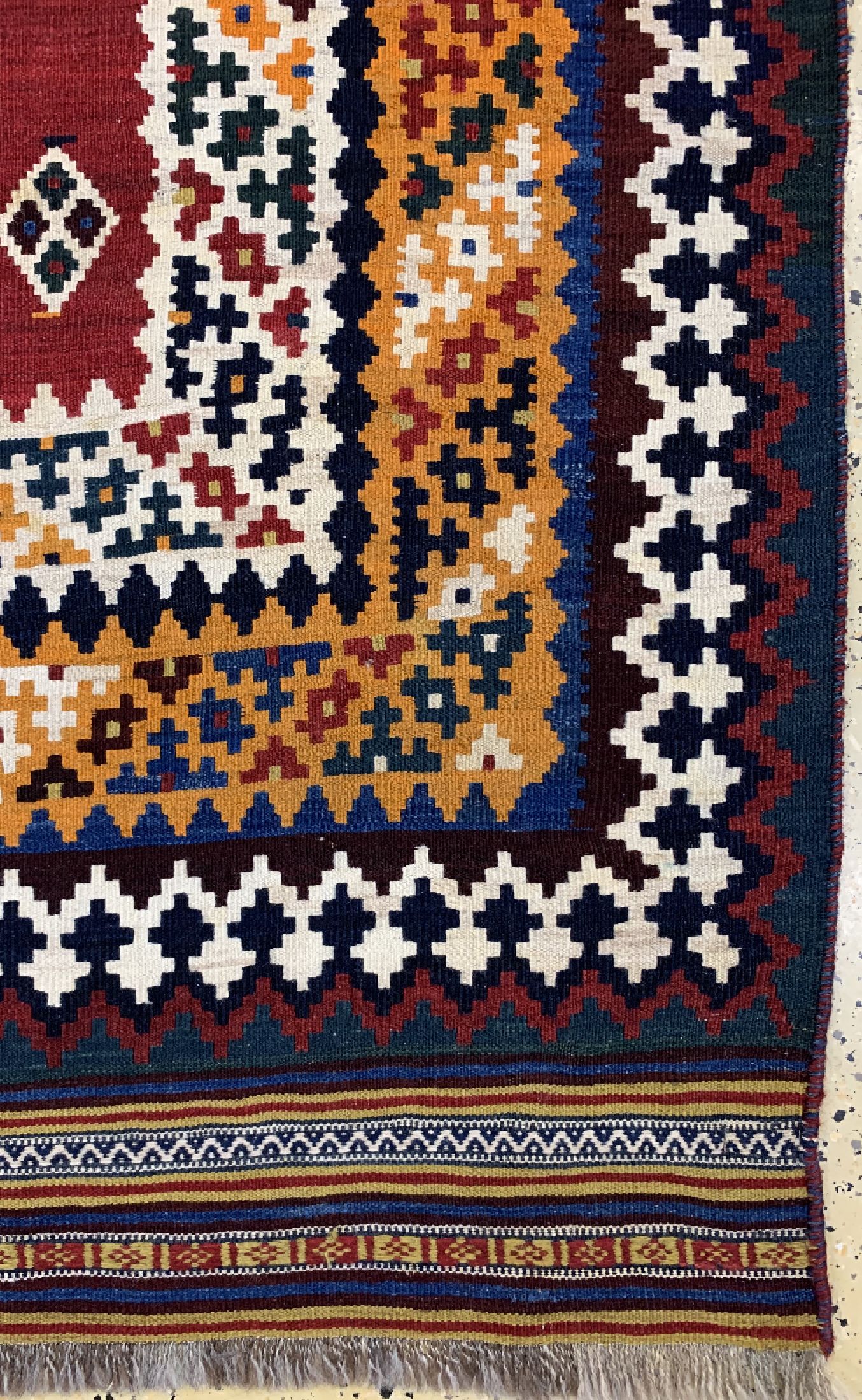 Detail a: Ghaschgai Kelim, Persien, um 1930, Wolle auf Wolle, ca. 218 x 164 cm, EHZ: 1-2
