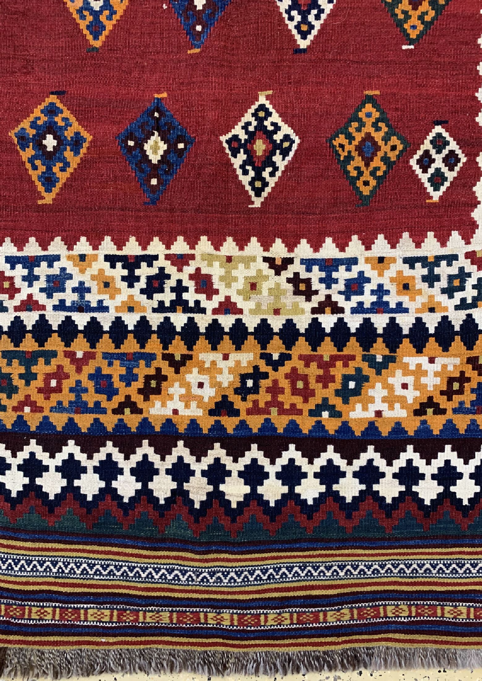 Detail b: Ghaschgai Kelim, Persien, um 1930, Wolle auf Wolle, ca. 218 x 164 cm, EHZ: 1-2