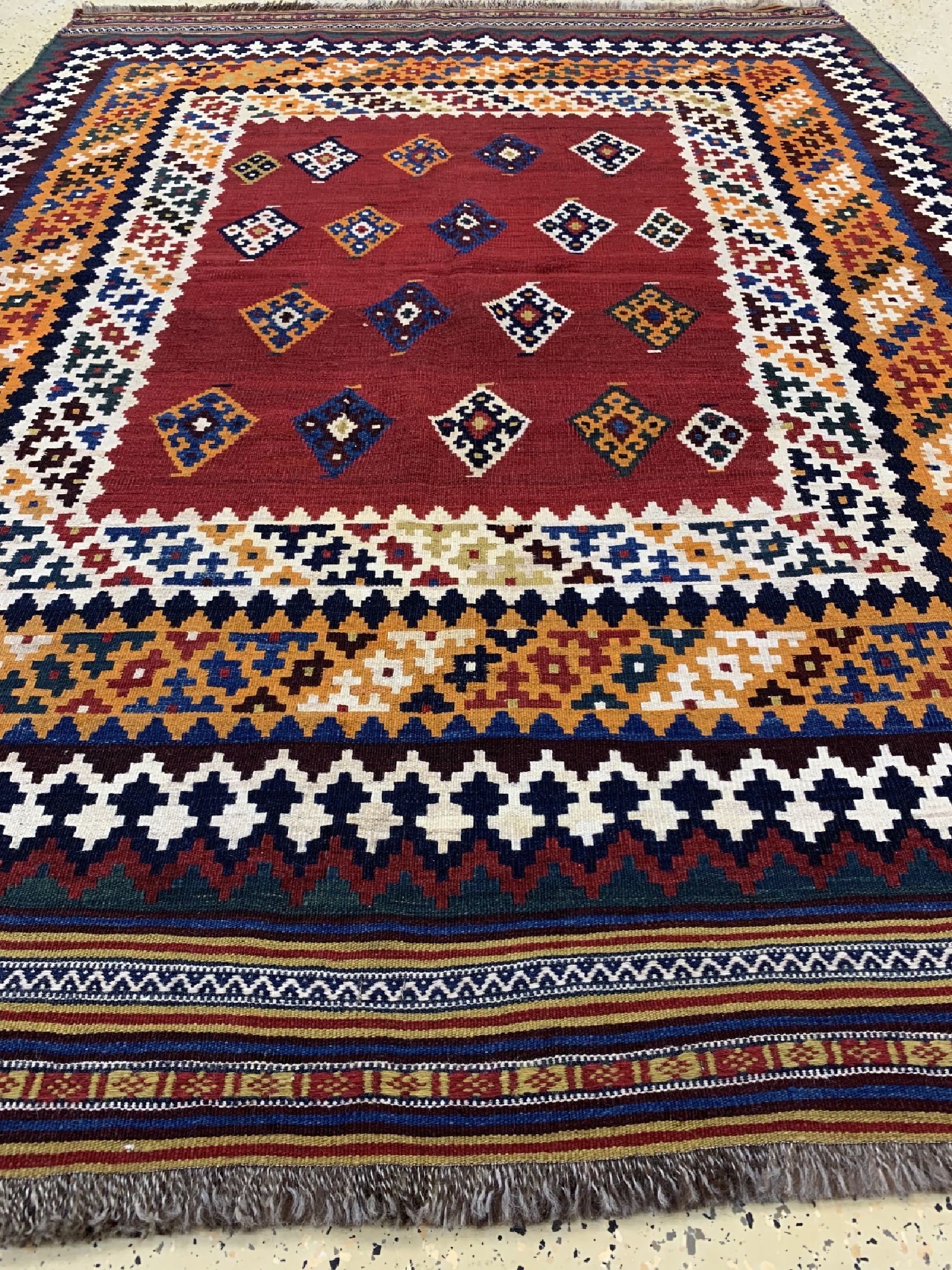 Detail d: Ghaschgai Kelim, Persien, um 1930, Wolle auf Wolle, ca. 218 x 164 cm, EHZ: 1-2